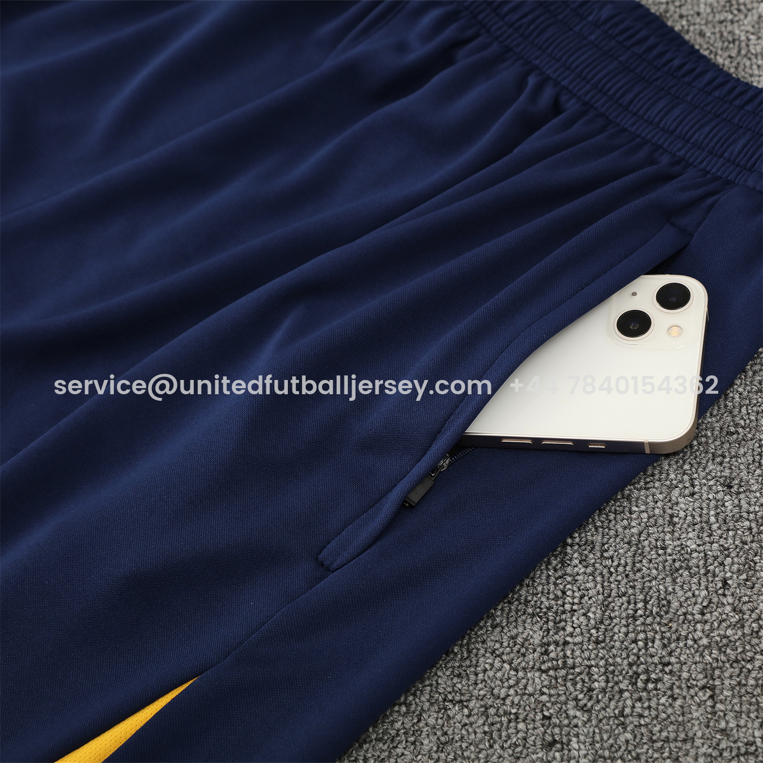 foot-Atletico Madrid Short-Sleeve Training Set - Blue Yellow Top & Blue Shorts