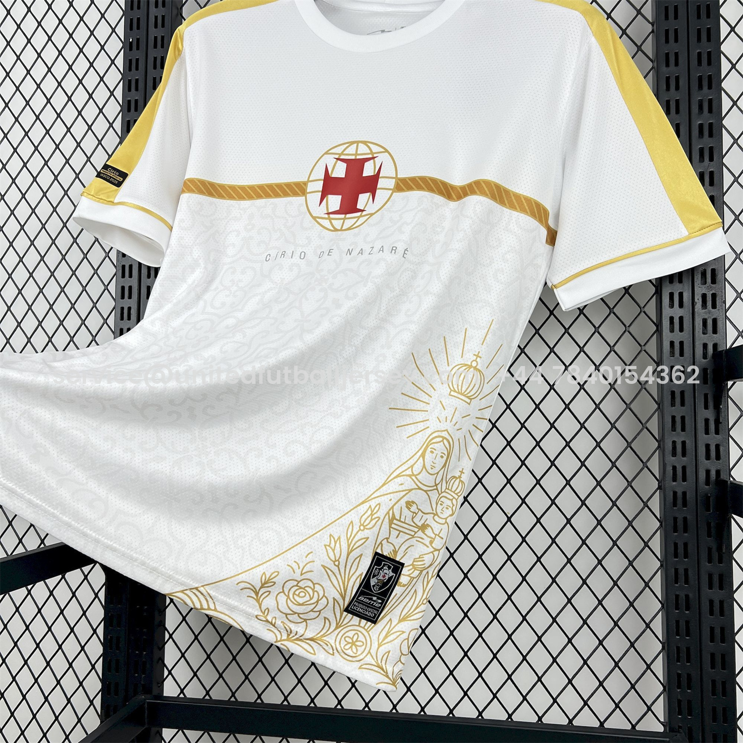 foot-Vasco da Gama 25-26 Yellow Lines White Jersey - Fans Version