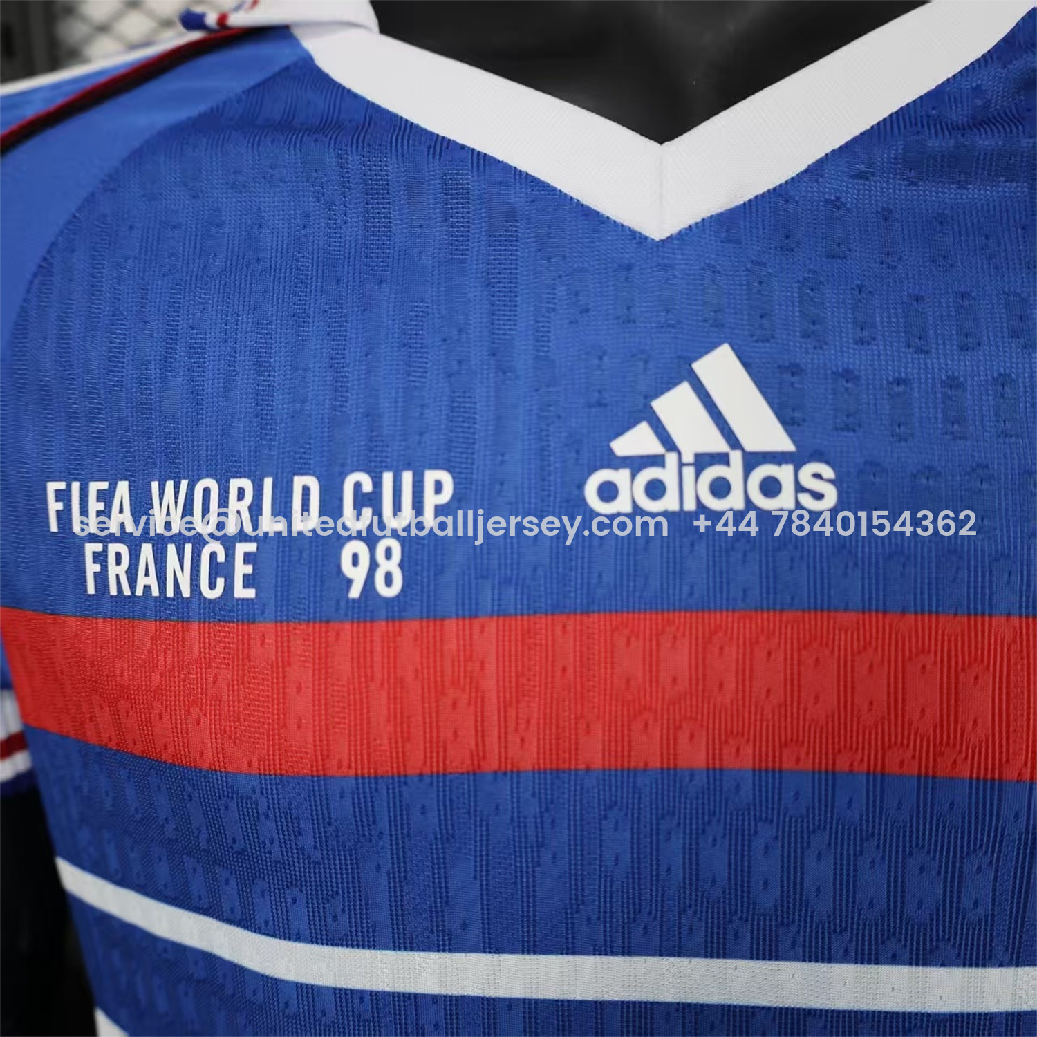foot-Retro France 1998 Home Blue Jersey - Player Version