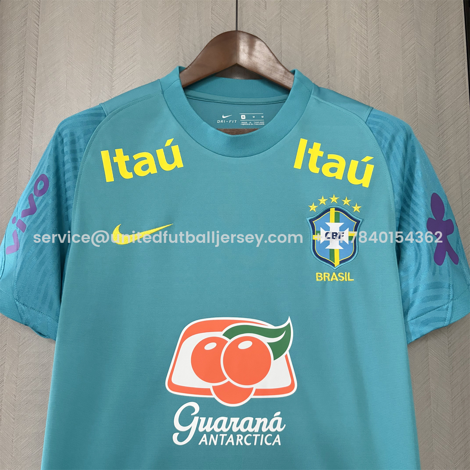 foot-Retro Brazil 2022 Pre-Match Cyan Special Jersey