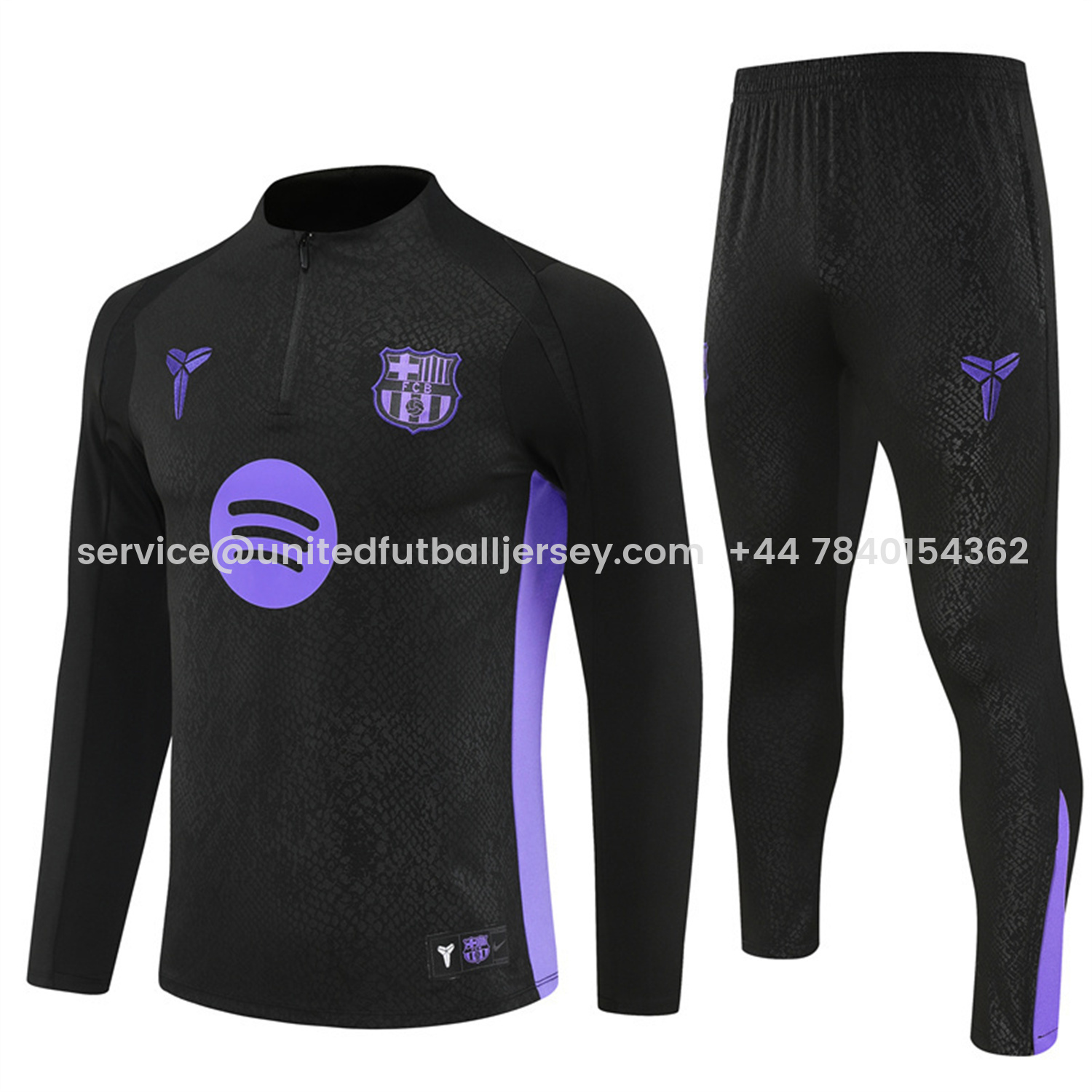 foot-Barcelona 25-26 X KB Long Sleeve Training Set - Black Top & Black Pants