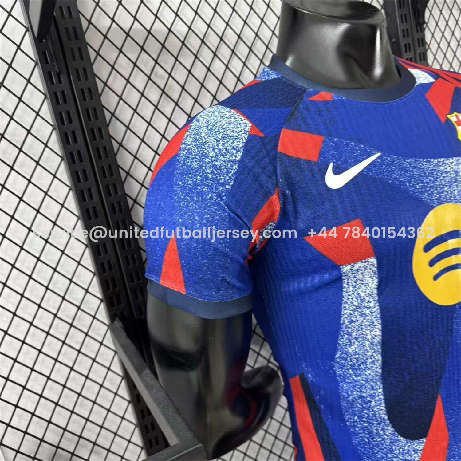 foot-Barcelona 25-26 Blue And Red Pre-Match Jersey - Player Version