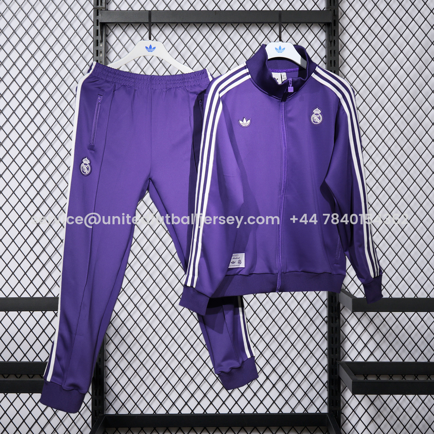 foot-Real Madrid 25-26 White Lines Training Set - Purple Top and Purple Pants