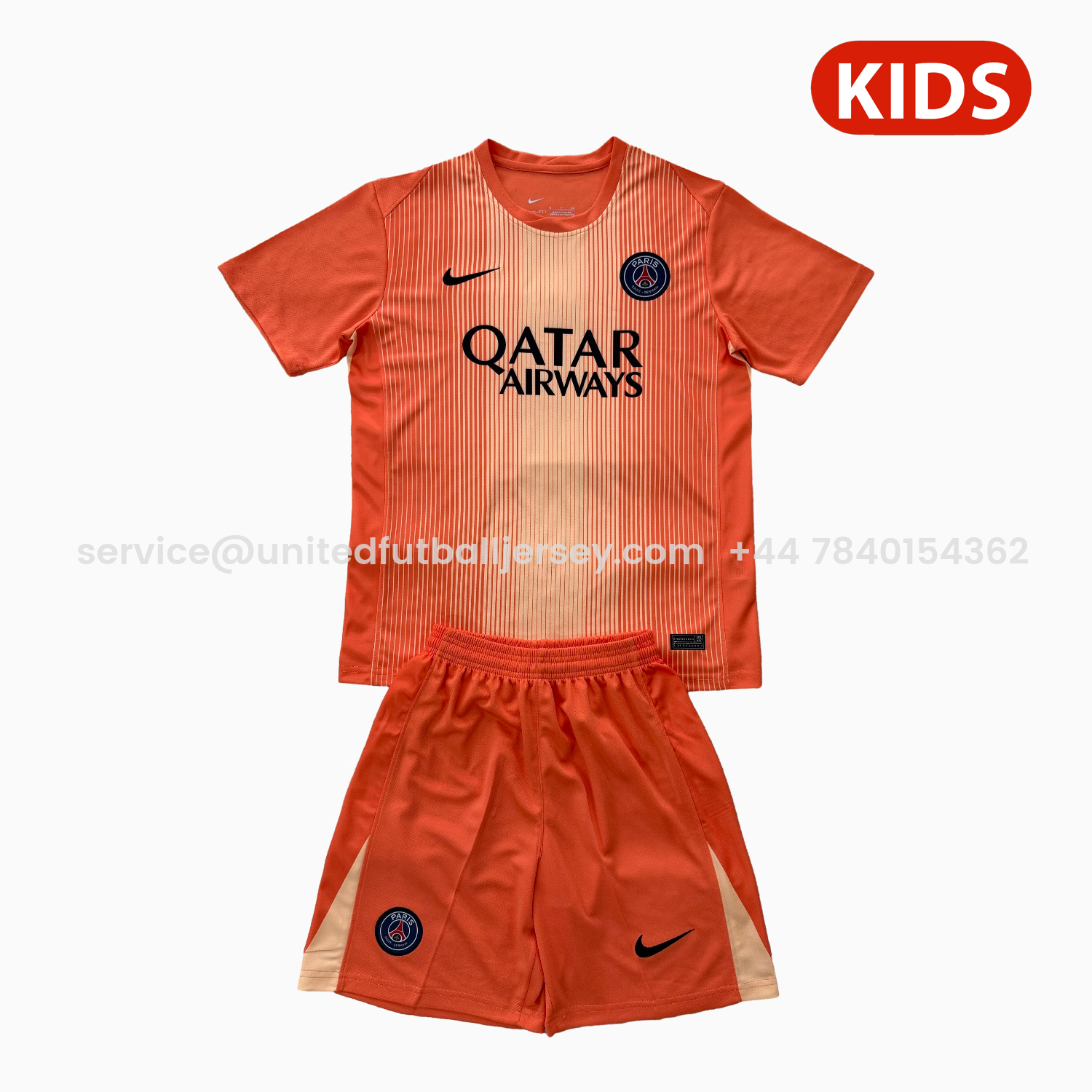 foot-Paris Saint-Germain PSG 25-26 Orange Goalkeeper Kids Kit