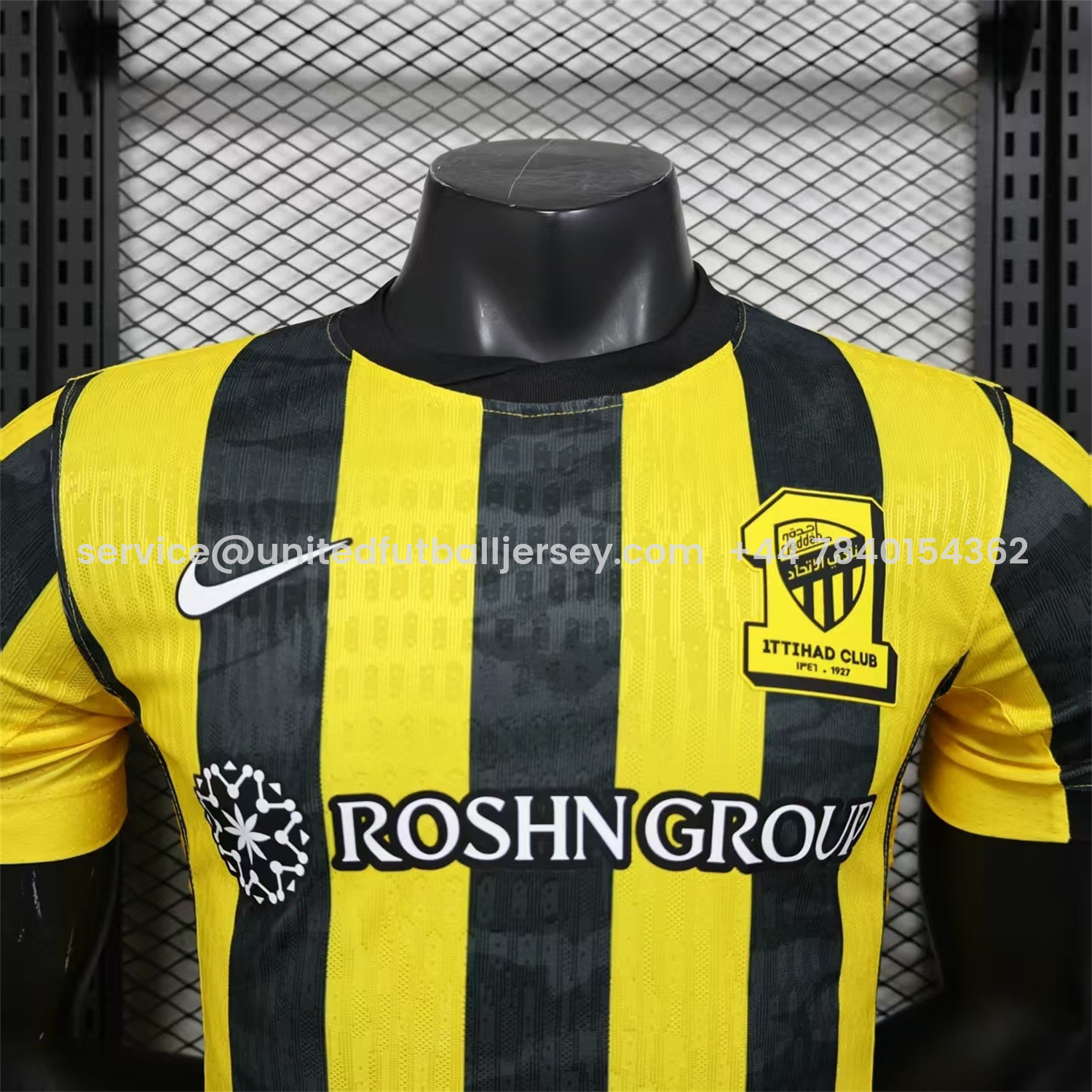 foot-Al Ittihad Jeddah United 25-26 Home Yellow New Sponsors Jersey - Player Version