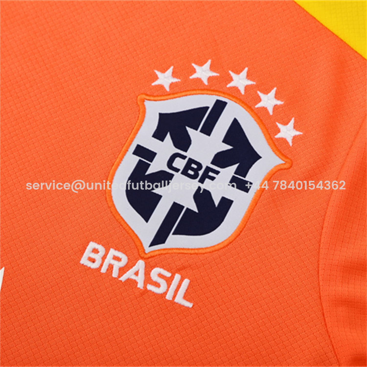 foot-Brazil 25-26 Kids Short-Sleeve Training Set - Orange Top & Black Shorts