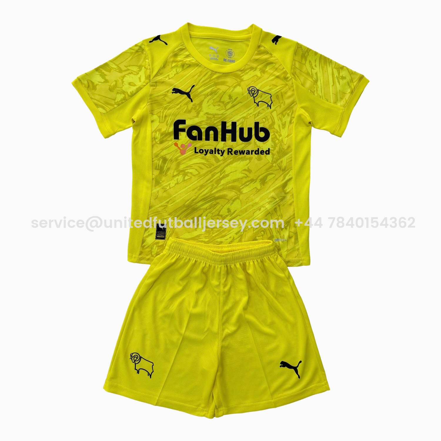 foot-Derby County 25-26 Yellow Goalkeeper Men's Adult Jersey Set - Fans Version