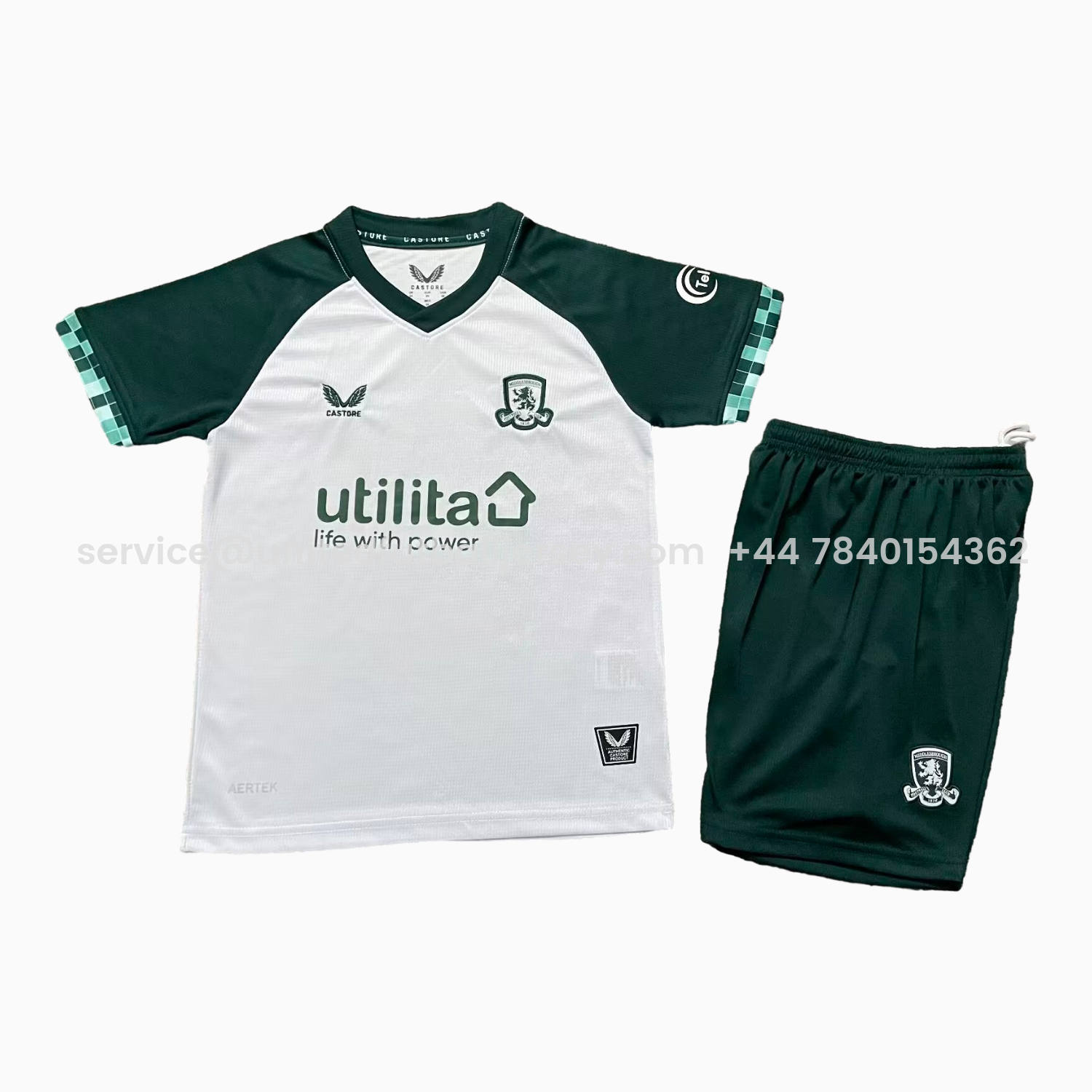 foot-Middlesbrough 25-26 Third White And Green Kids Kit
