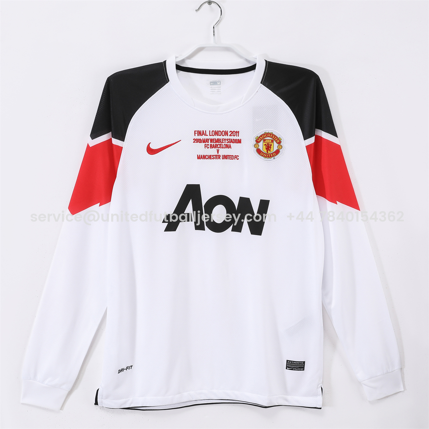 foot-Retro Manchester United 10-11 Away Long Sleeves Jersey - Champions League Final Version