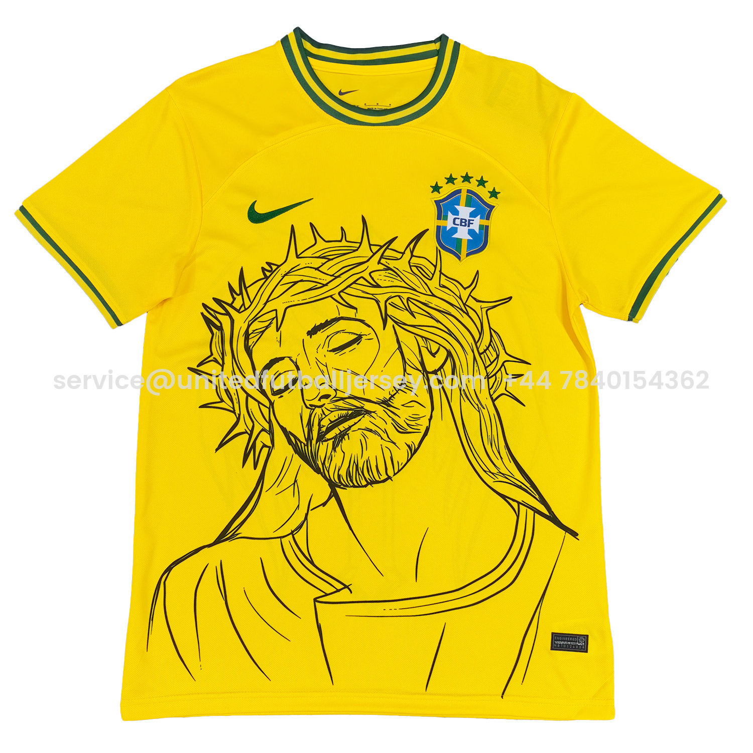foot-Brazil 25-26 Jesus And Angel Cross Yellow Jersey - Fans Version