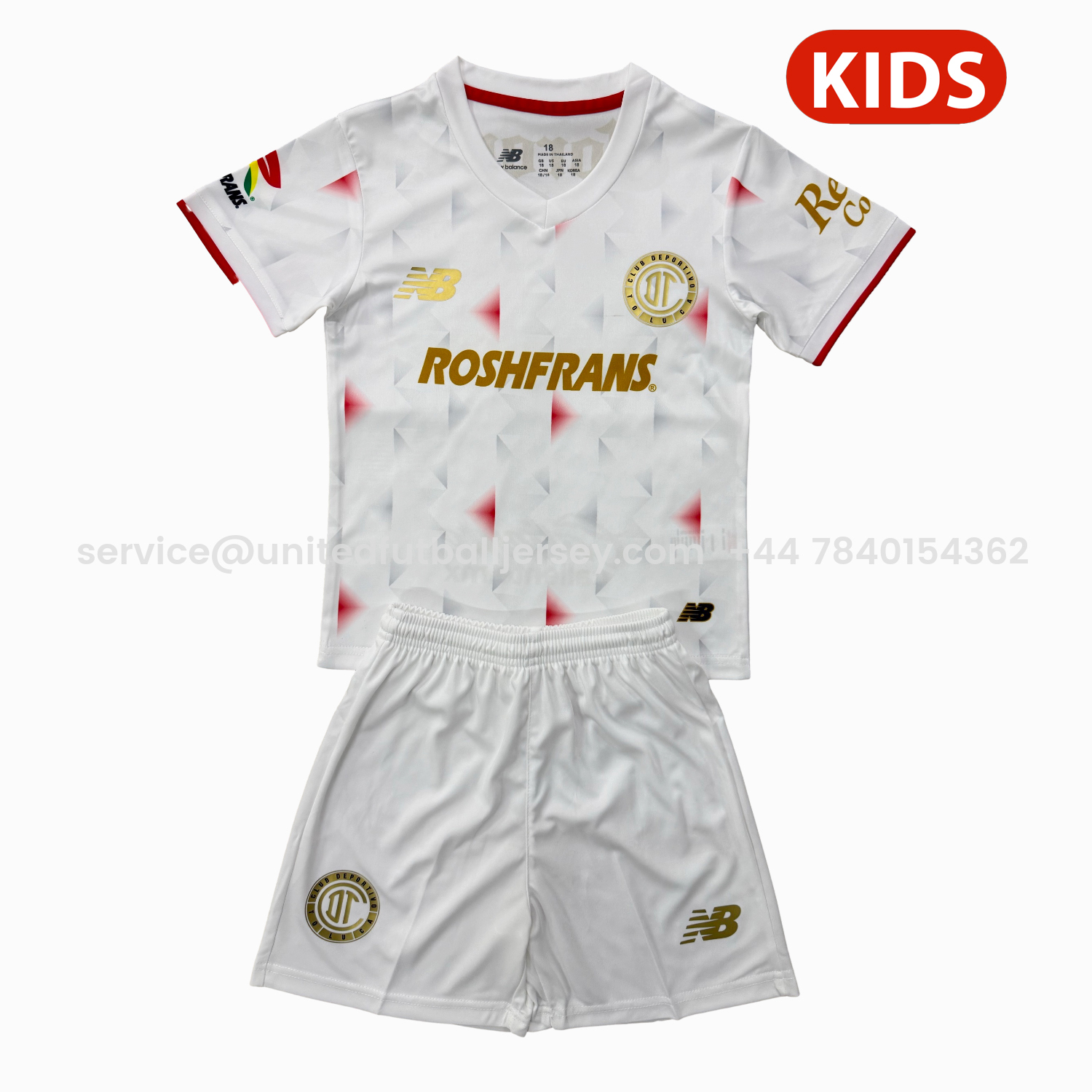 foot-Toluca 25-26 Away White Kids Kit