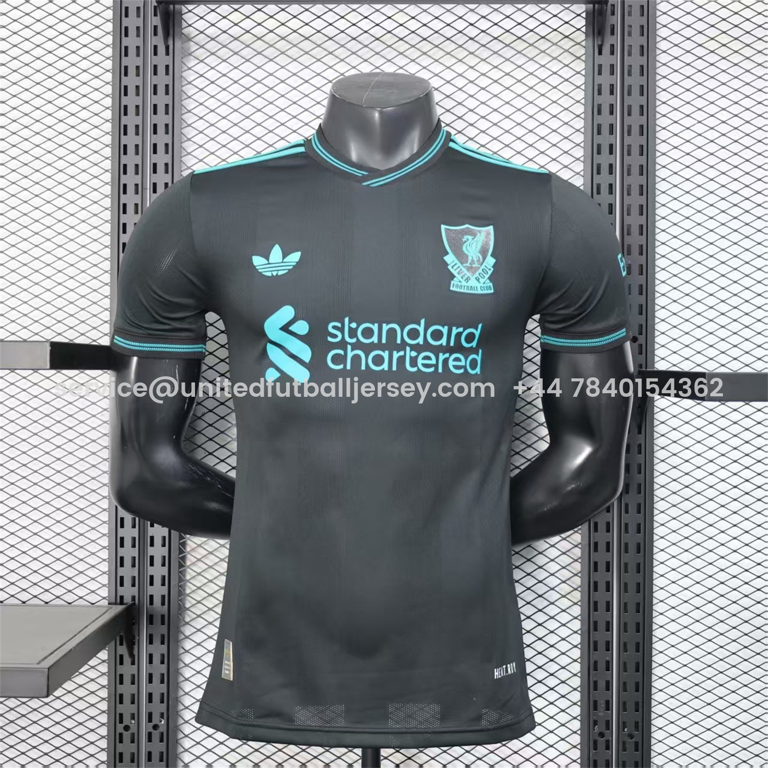 foot-Liver.pool 25-26 Black Special Cyan Sponsor Jersey - Player Version