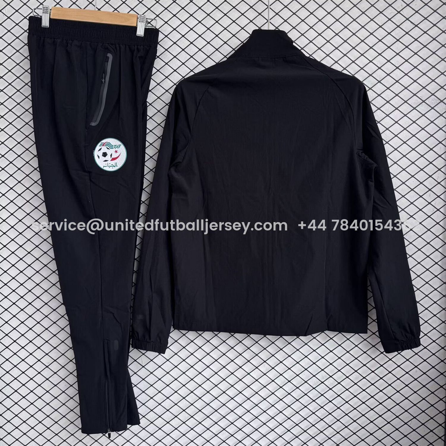 foot-Algeria 25-26 Windbreaker Training Set - Black Top and Pants