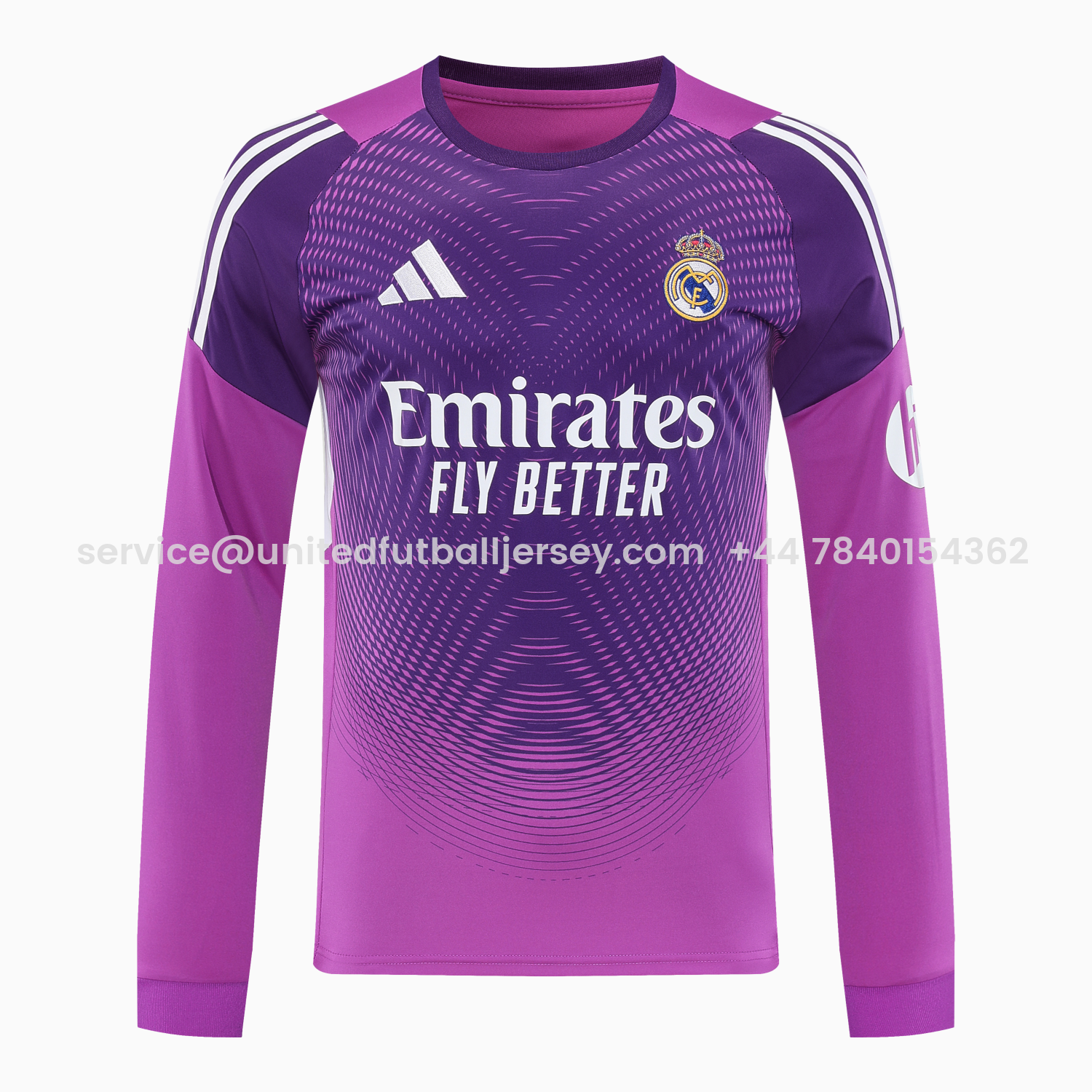 foot-Real Madrid 25-26 Longt-Sleeve Training Set - Purple Top & Purple Shorts