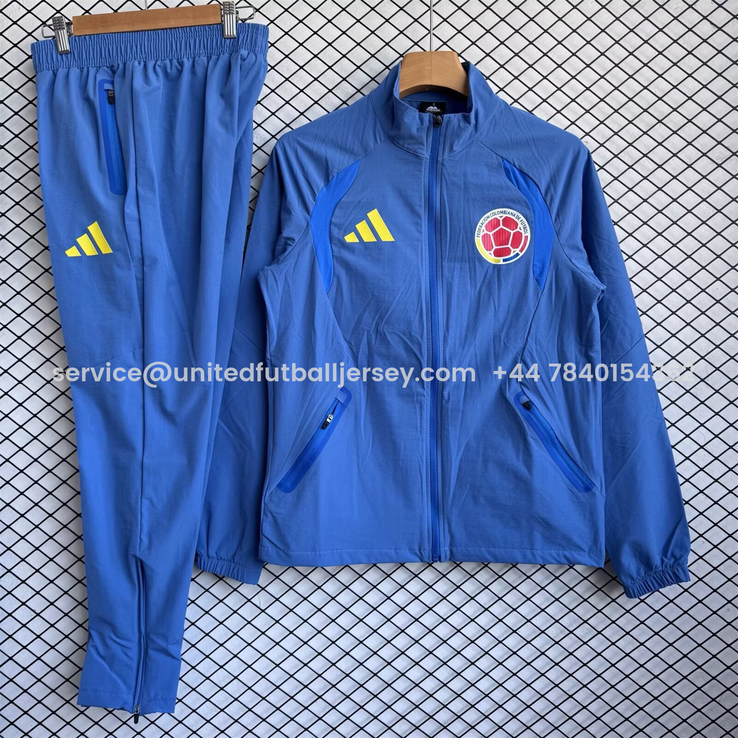 foot-Colombia 2026 Windbreaker Training Set - Ocean Blue Top and Pants