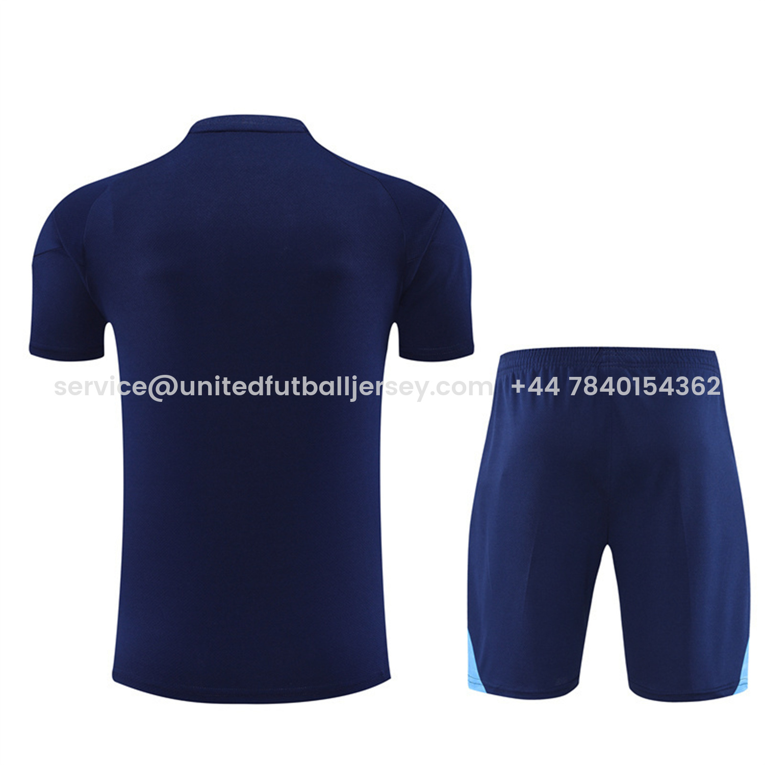 foot-Real Madrid 25-26 Kids Short-Sleeve Training Set - Royal Blue Top & Royal Blue Shorts
