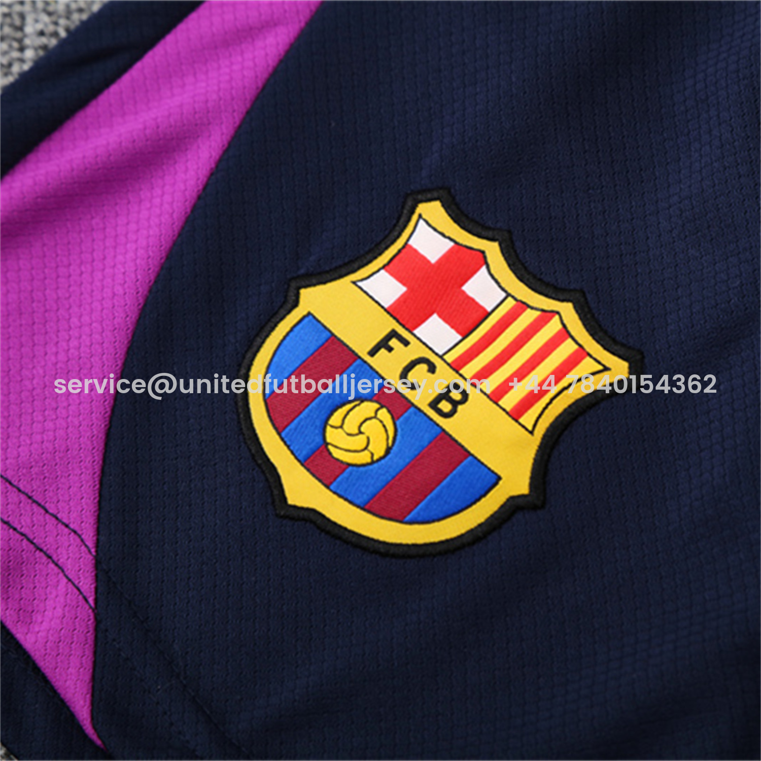foot-Barcelona 25-26 Kids Short-Sleeve Training Set - Purple Top & Deep Blue Shorts