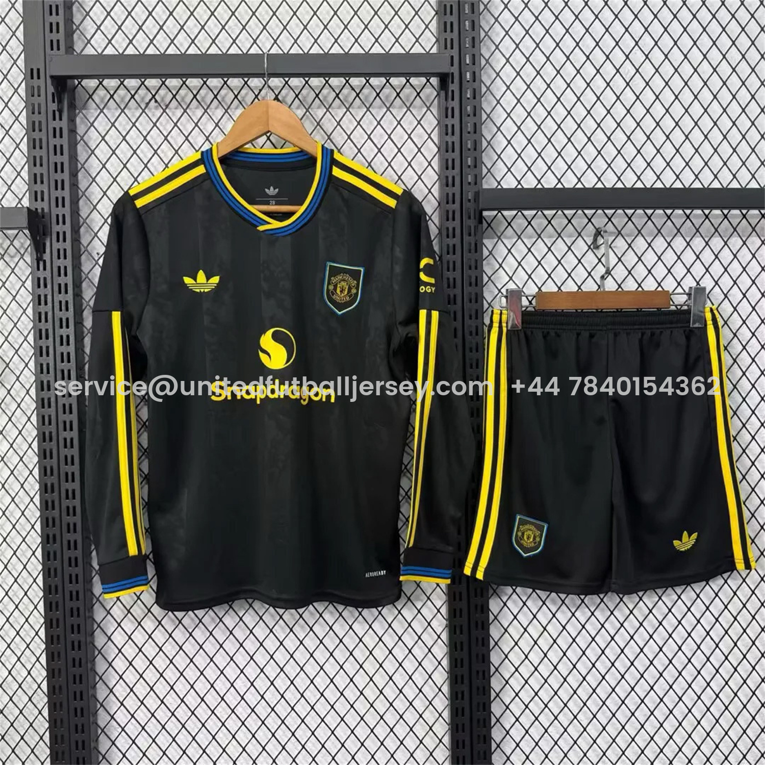 foot-Manchester United 25-26 Third Black Long Sleeves Kids Kit