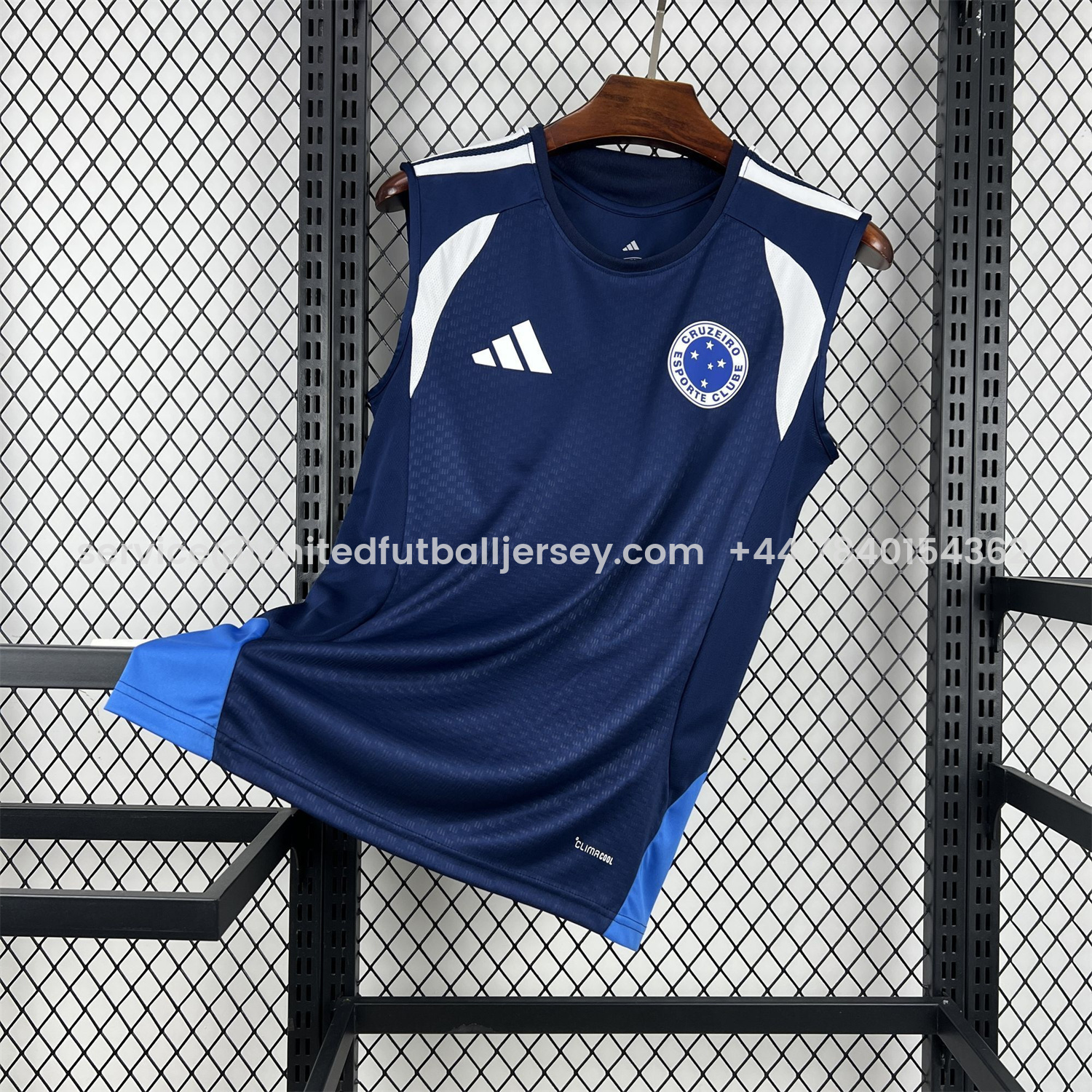 foot-Cruzeiro 25-26 Pre-Match Dark Blue Training Vest - Fans Version