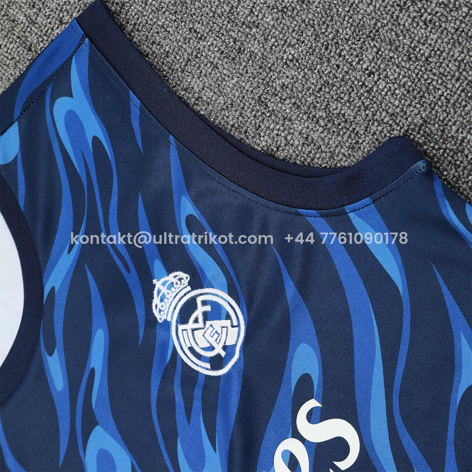 UltraTrikot-Real Madrid 25-26 Vest Training Set - Blue Water Pattern Top & Deep Blue Shorts