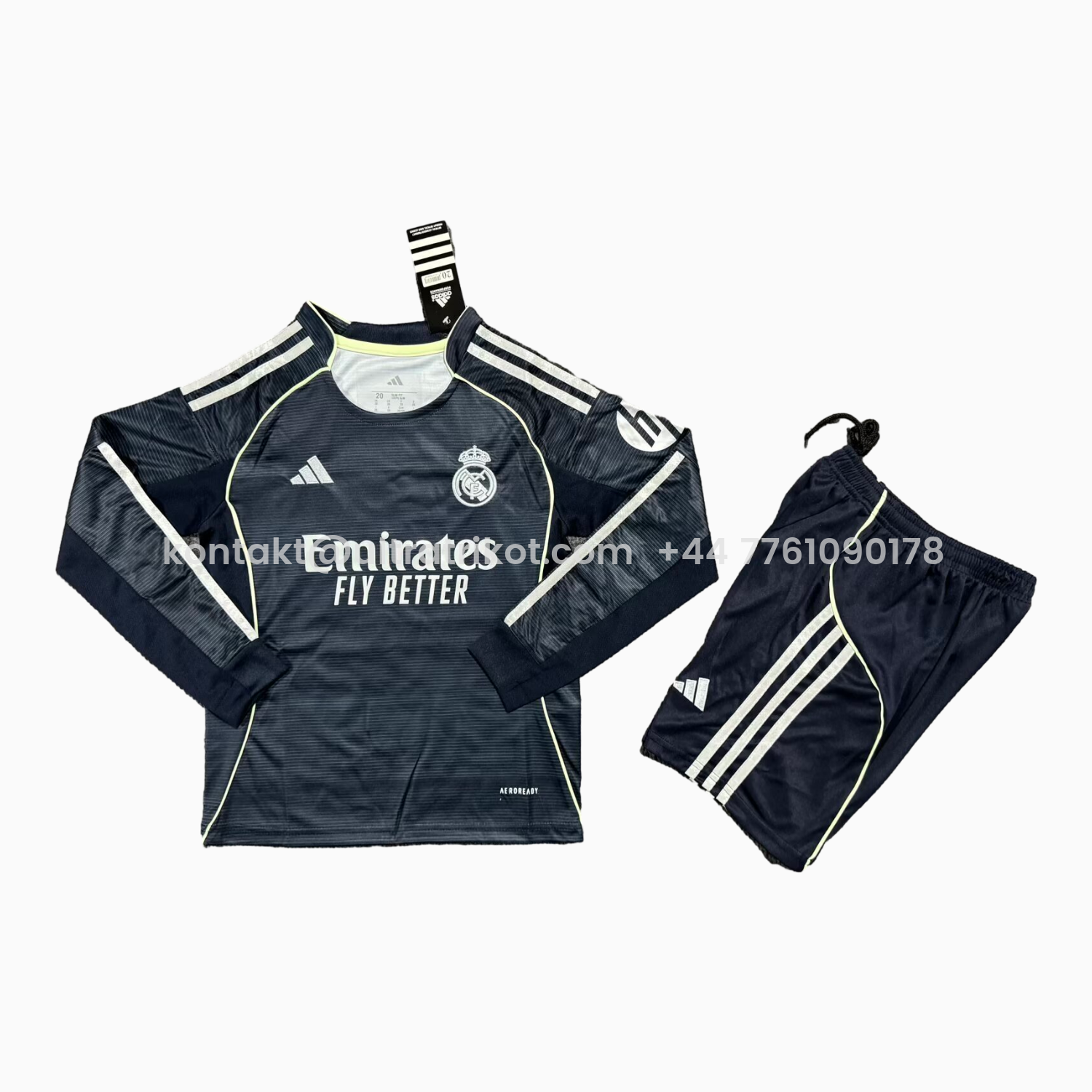 UltraTrikot-Real Madrid 25-26 Away Long Sleeves Kids Kit - Fans Version