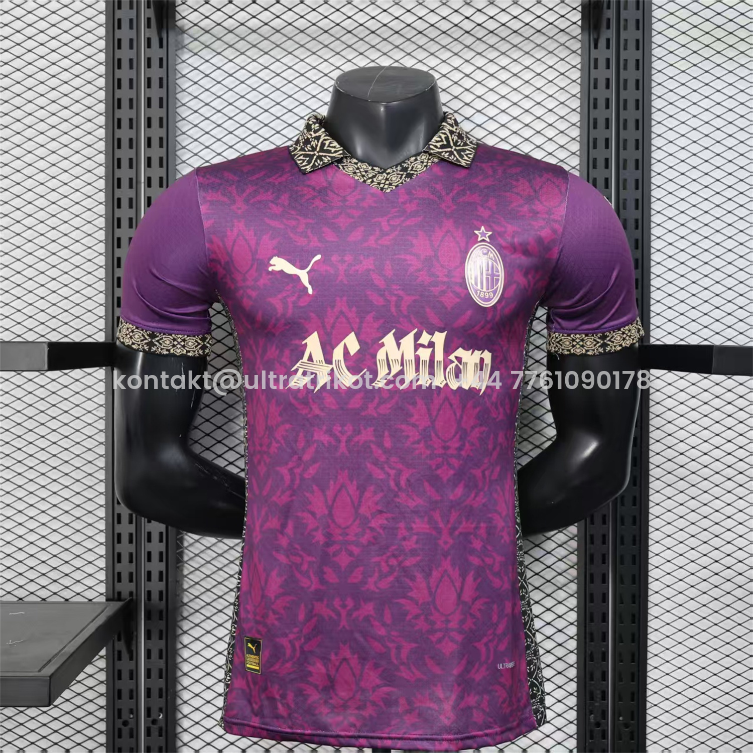UltraTrikot-AC Milan 25-26 Team Name Advertisement Purple POLO Special Jersey - Player Version