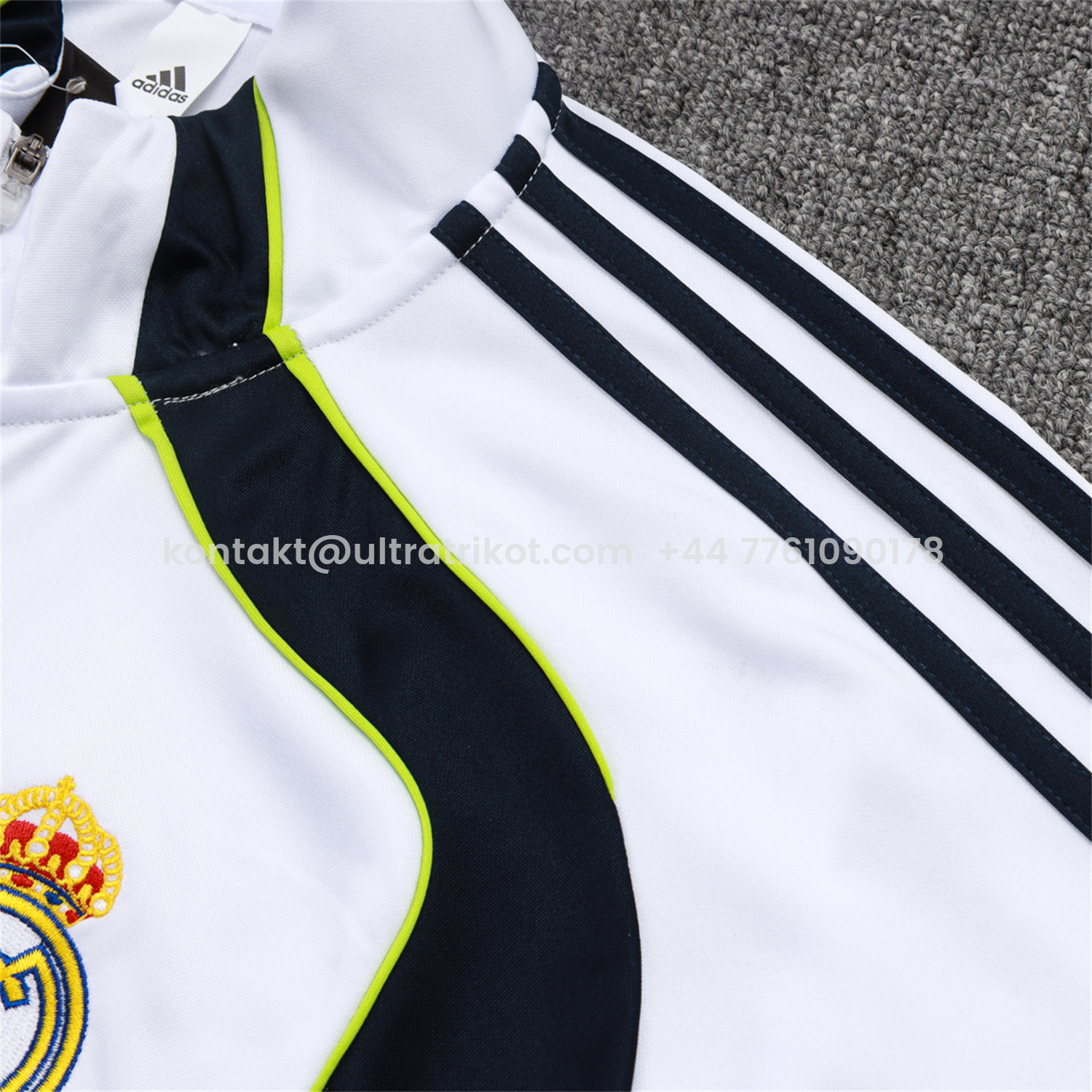UltraTrikot-Real Madrid 25-26 Long Sleeve Training Set - White Urban Purist Style and Deep Blue Pants