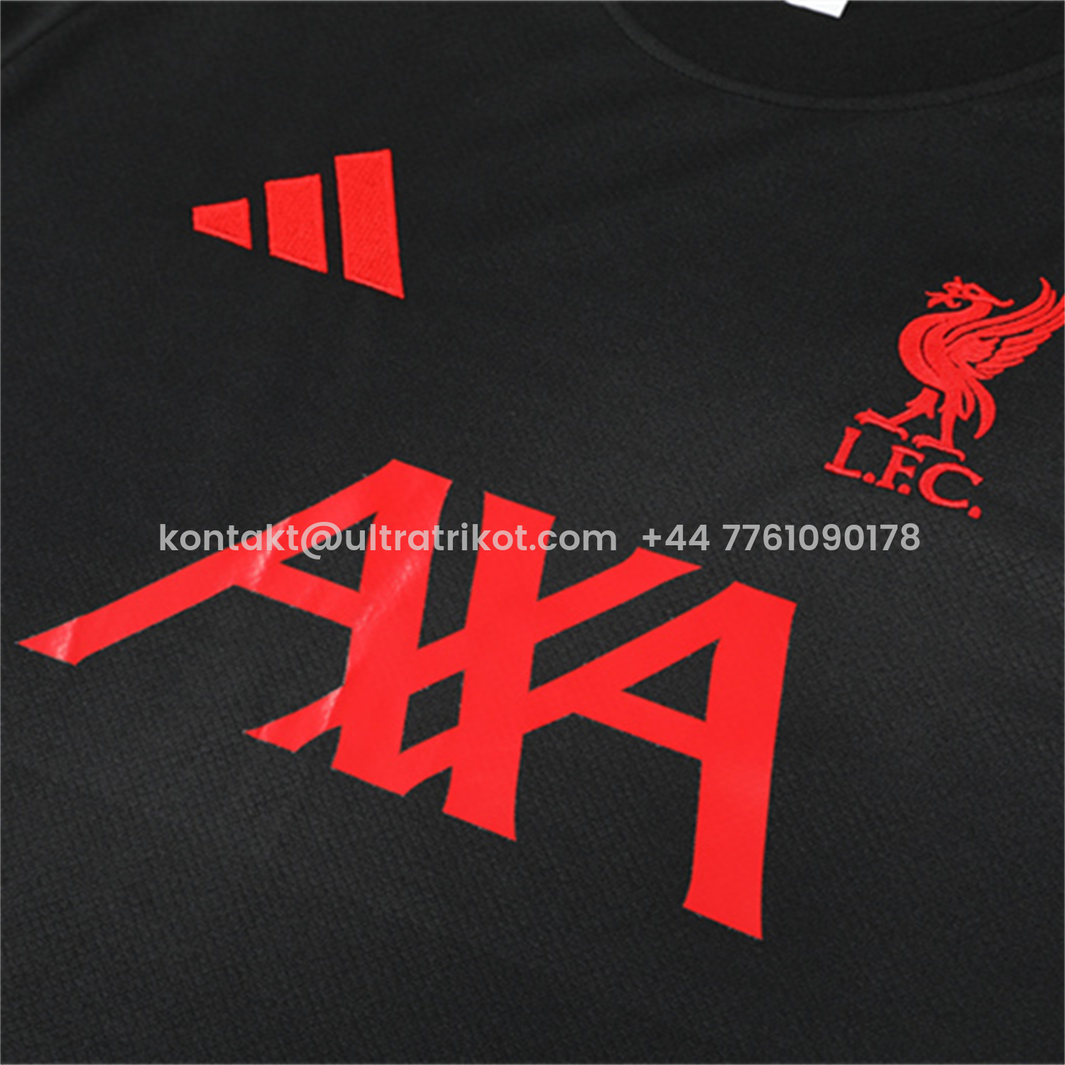 UltraTrikot-Liver.pool 25-26 Kids Short-Sleeve Training Set - Black Top & Black Shorts