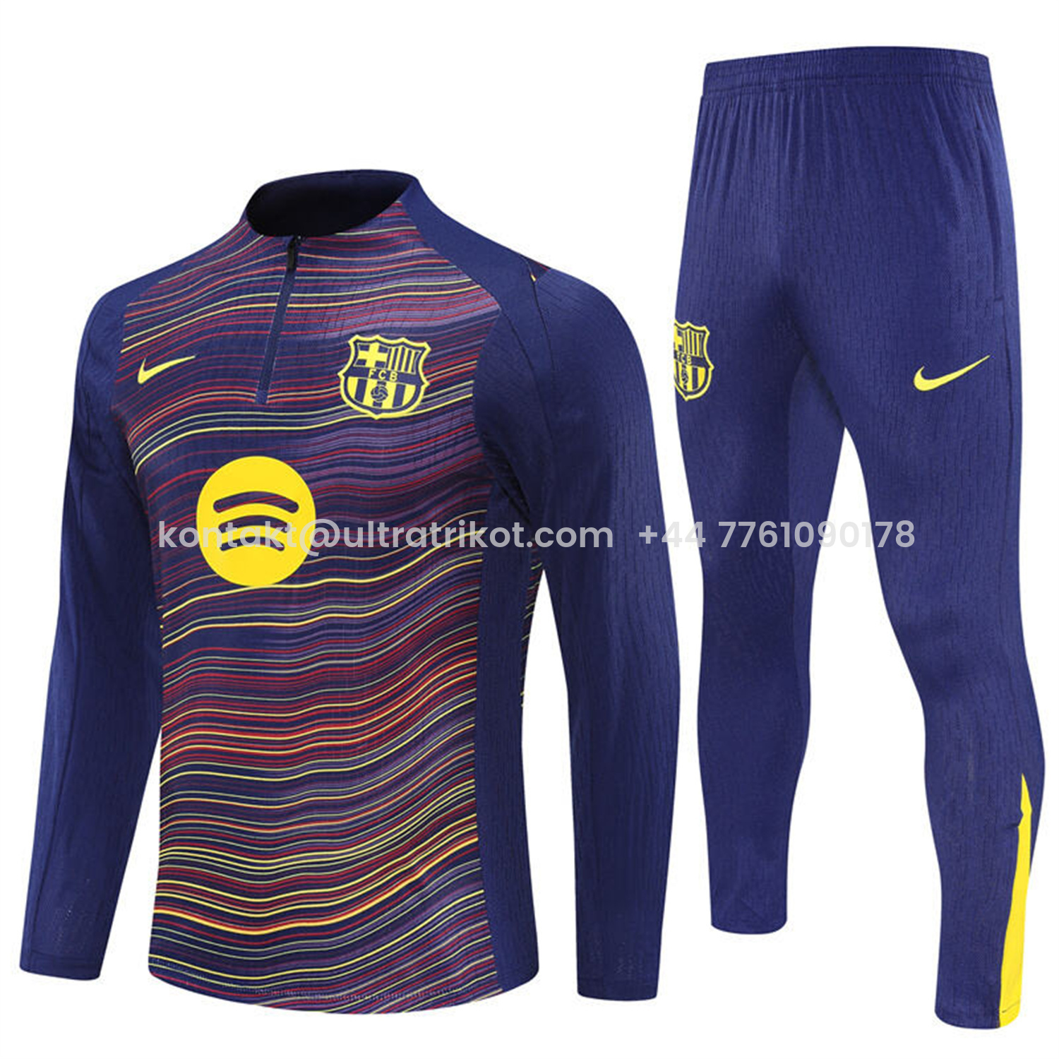 UltraTrikot-Barcelona 25-26 Long Sleeve Training Set - Purple Camouflage Top & Blue Pants