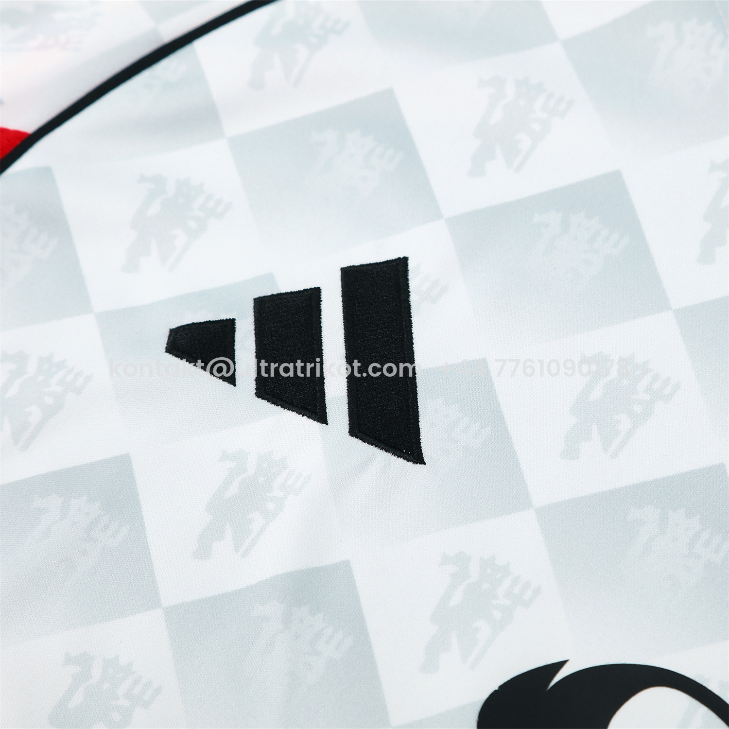 UltraTrikot-Manchester United 25-26 Short-Sleeve Training Set - Red Edge White Top & Black Shorts