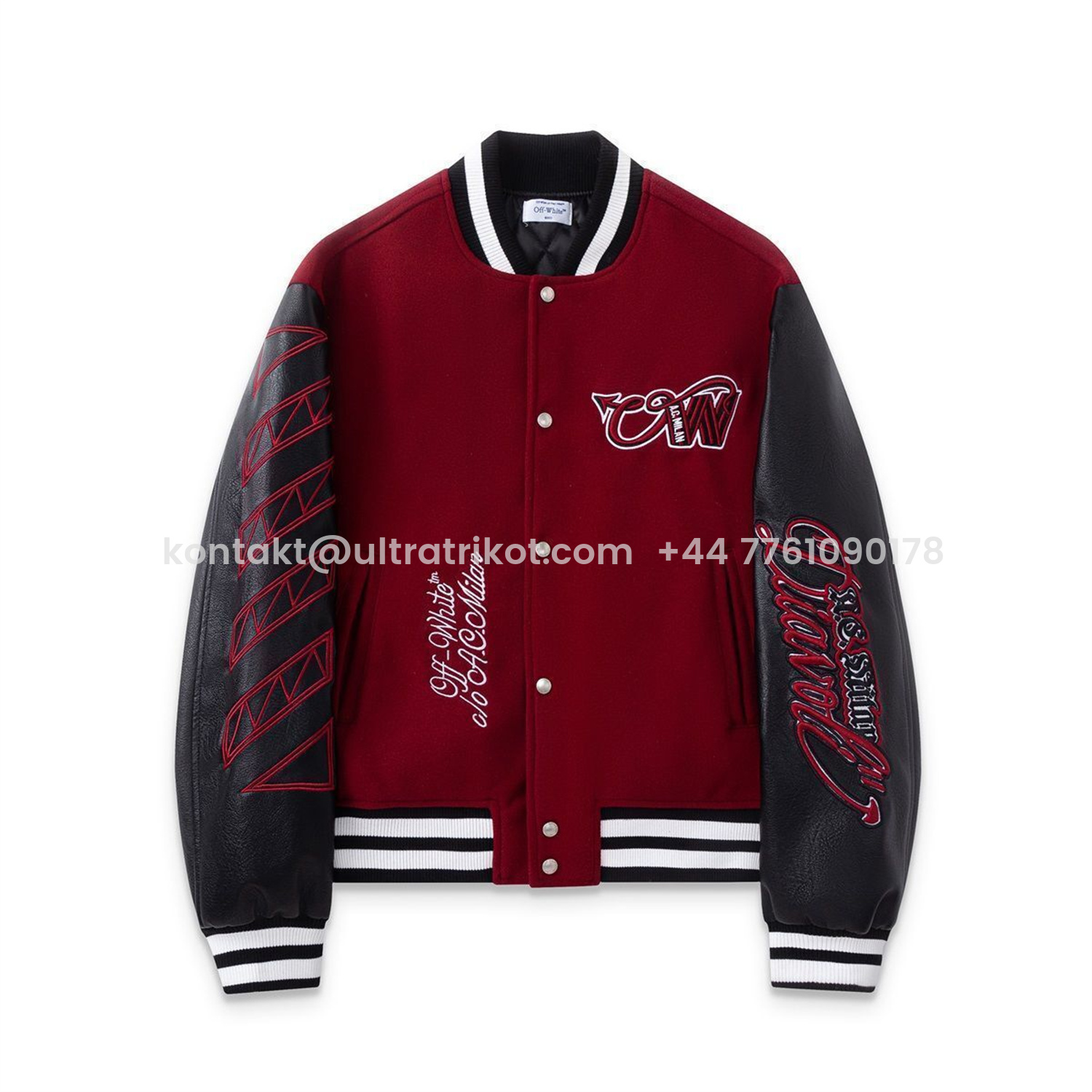 UltraTrikot-AC Milan 25-26 Off-White Warm Windbreaker Jacket - Wine Red And Black