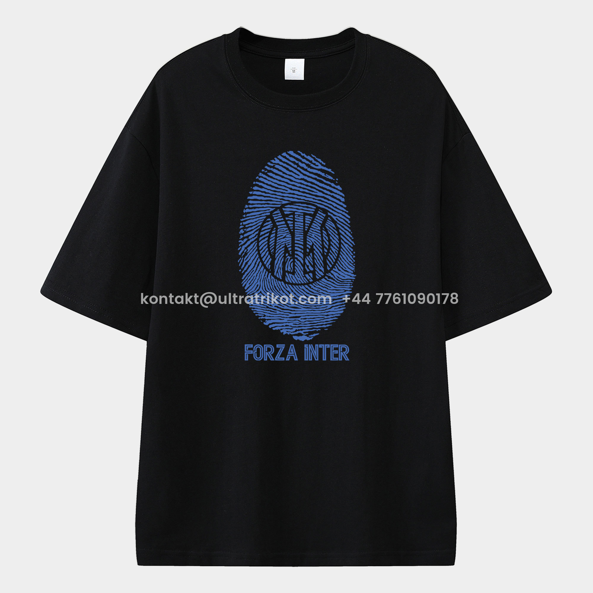 UltraTrikot-Inter Milan Team Logo Fingerprint Unisex Pure Cotton T-shirt