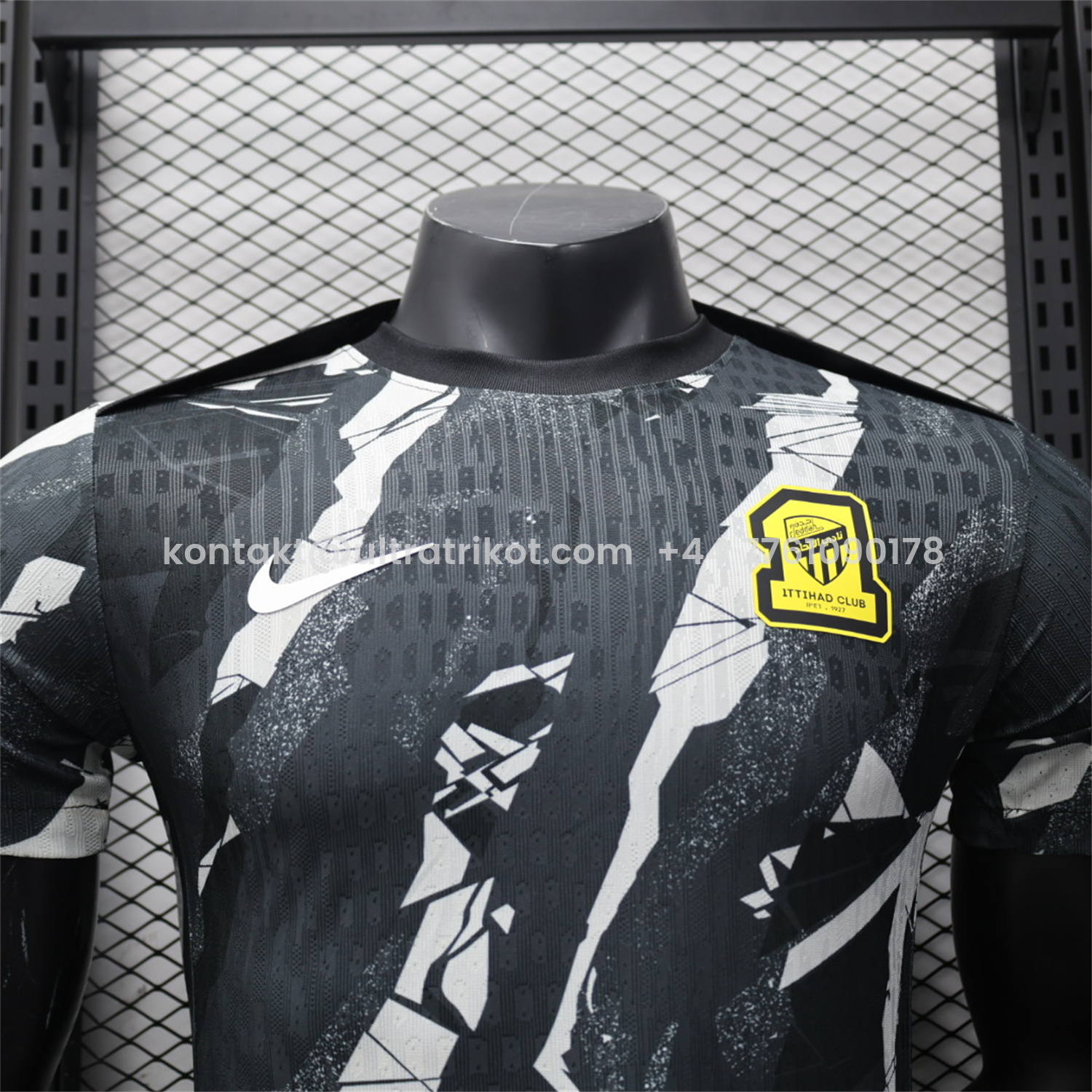 UltraTrikot-Al Ittihad Jeddah United 25-26 Black Pre-Match Jersey - Player Version