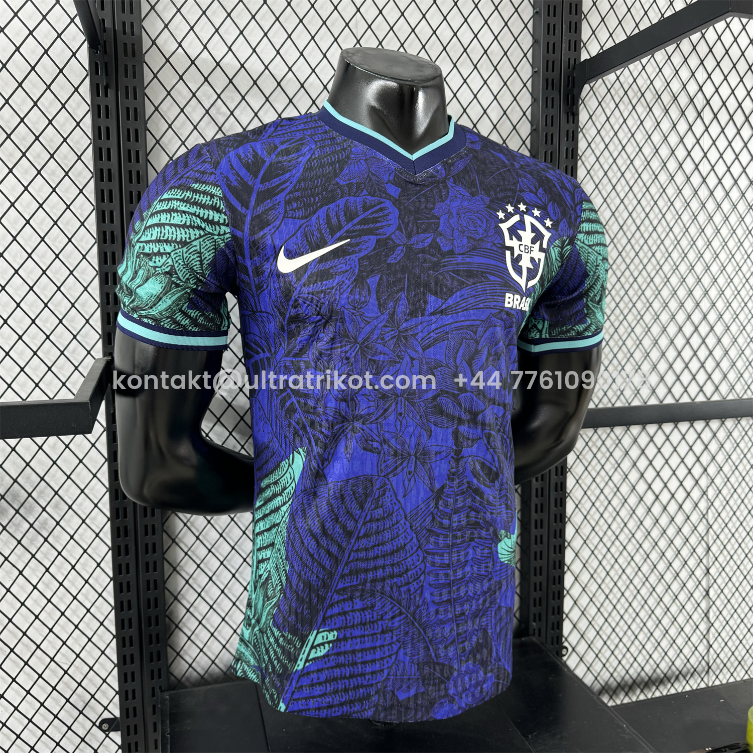 UltraTrikot-Brazil 25-26 Blue Flowers and Leaves Jersey - Player Version