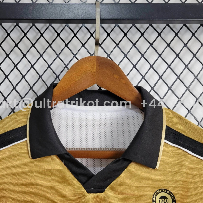 UltraTrikot-Retro Manchester United 01-02 100th Anniversary Special Edition Jersey - White & Gold
