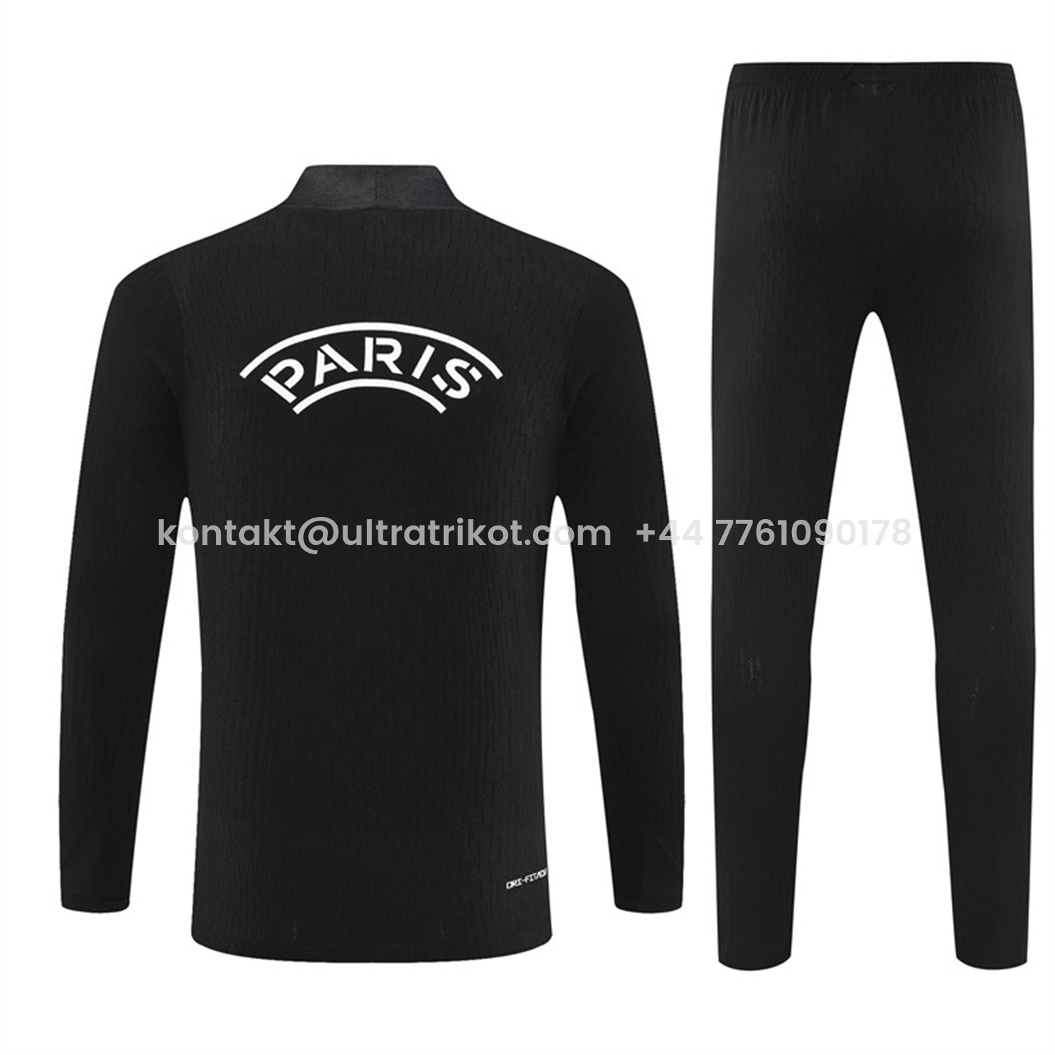 UltraTrikot-Paris Saint-Germain PSG 25-26 Jordan Kids Long Sleeve Training Set - Pure Black Top & Pants