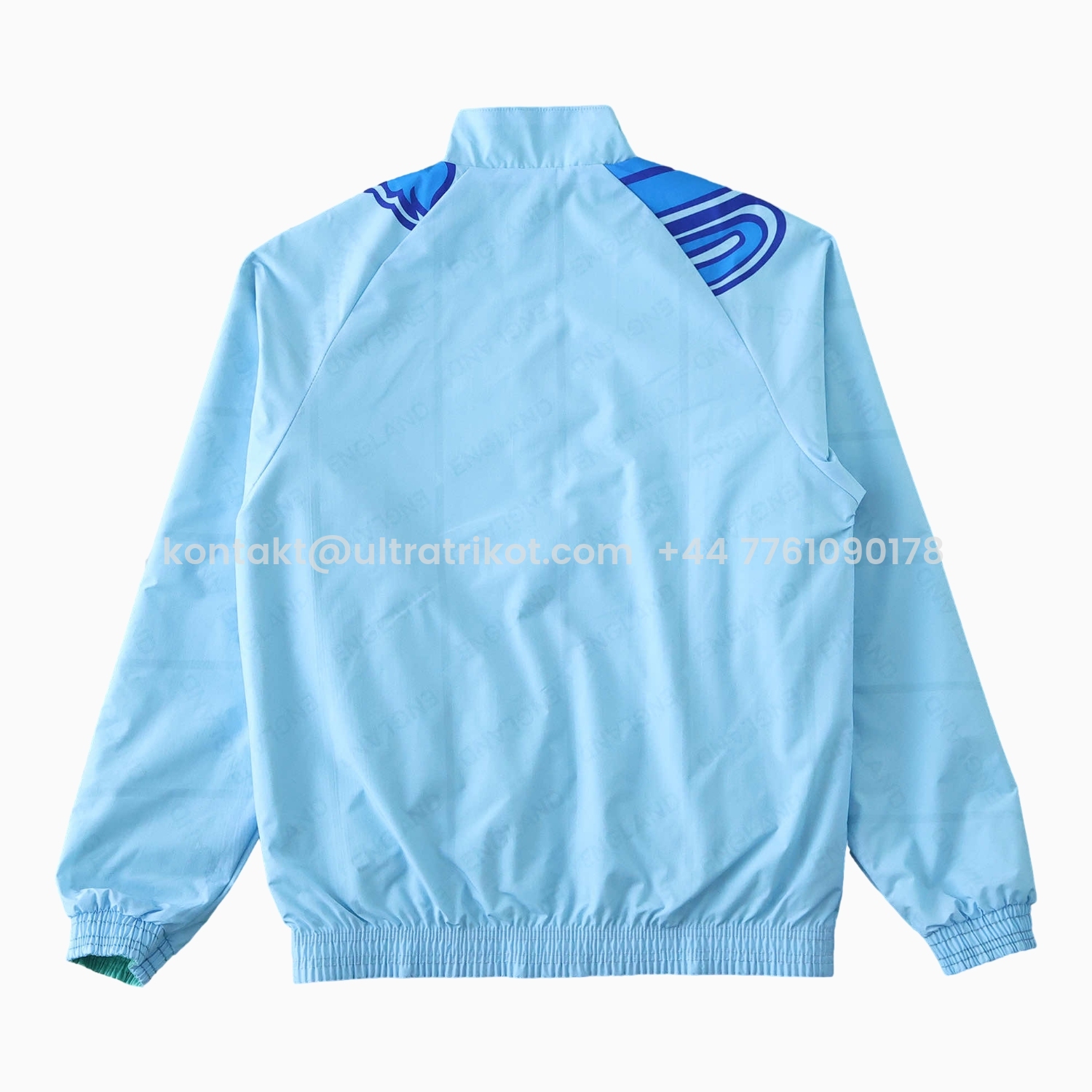 UltraTrikot-Retro England 1992 Third Double Sided Reversible Windbreaker - Blue & Green