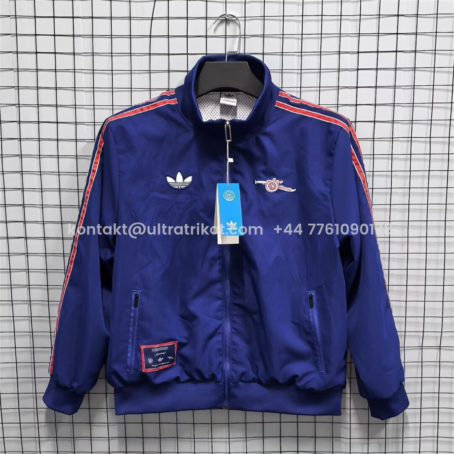 UltraTrikot-Arsenal 25-26 Throwback Windbreaker Jacket - Deep Blue