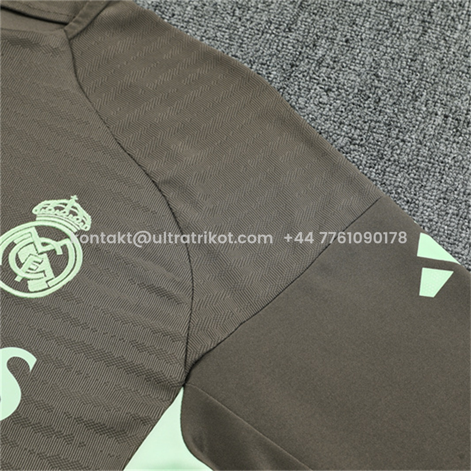 UltraTrikot-Real Madrid 25-26 Long Sleeve Training Set - Player Version - Khaki Top and Khaki Pants