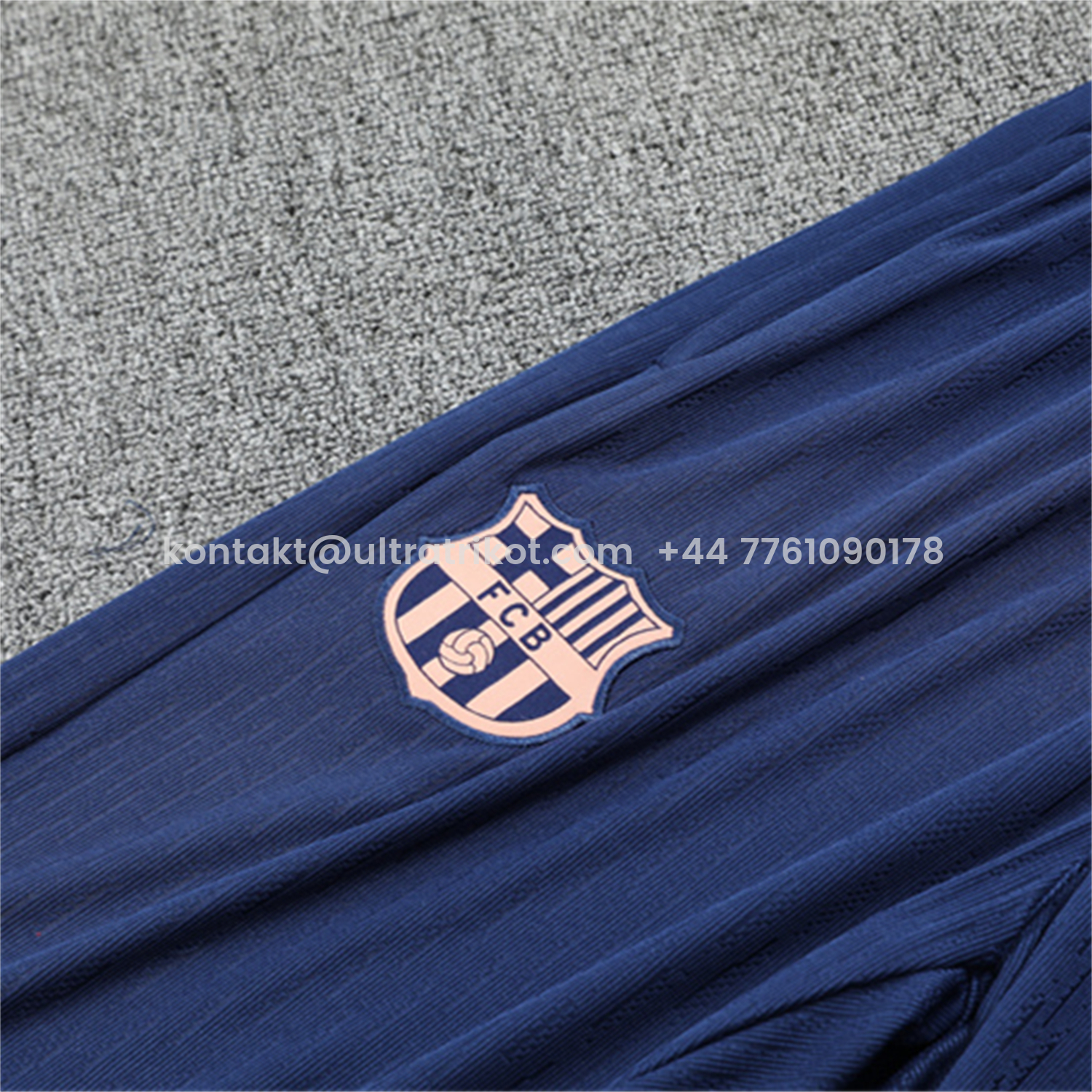 UltraTrikot-Barcelona 25-26 Long Sleeve Training Set - Player Version - Light Yellow Top and Blue Pants