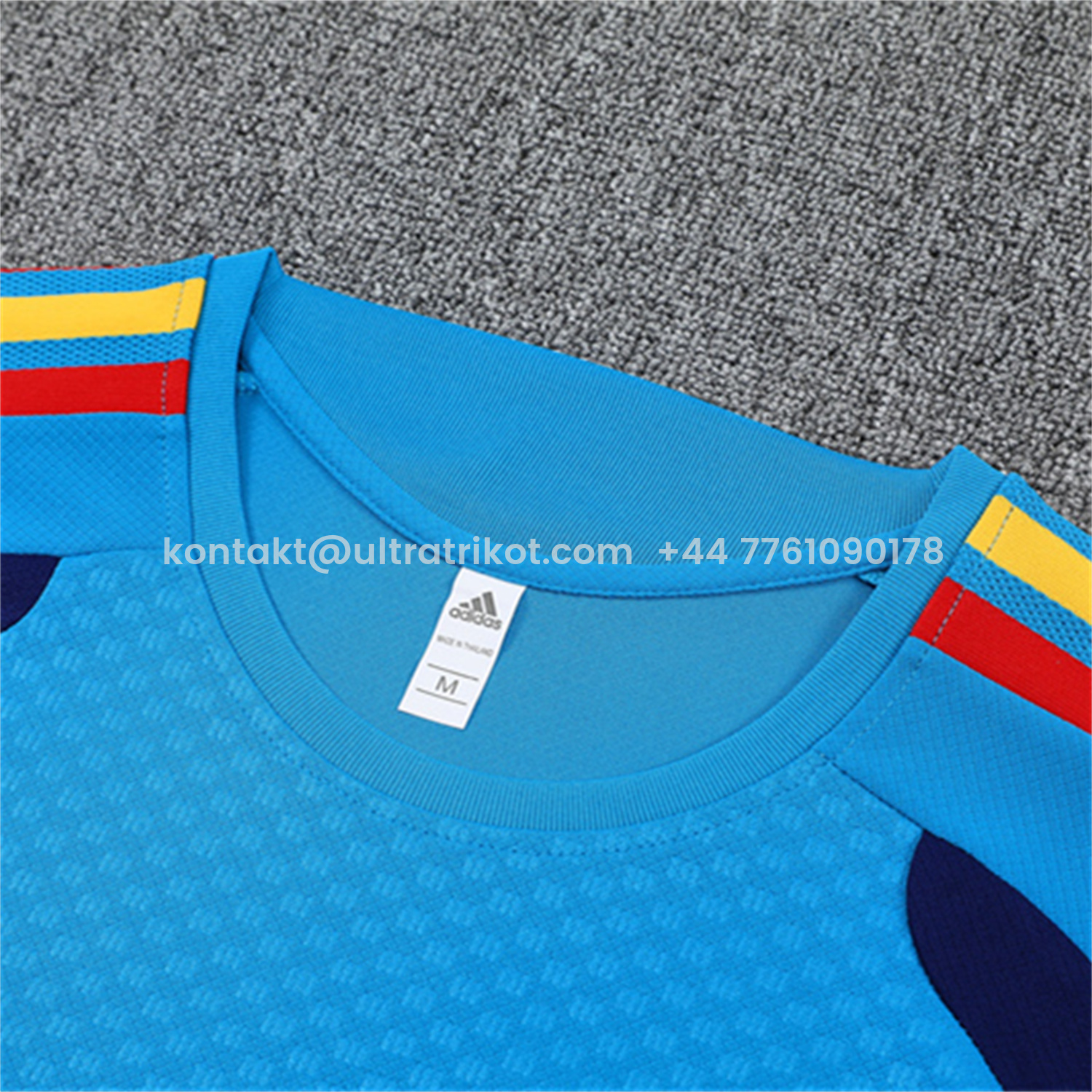 UltraTrikot-Spain 2026 Kids Short-Sleeve Training Set - Lake Blue Top & Shorts