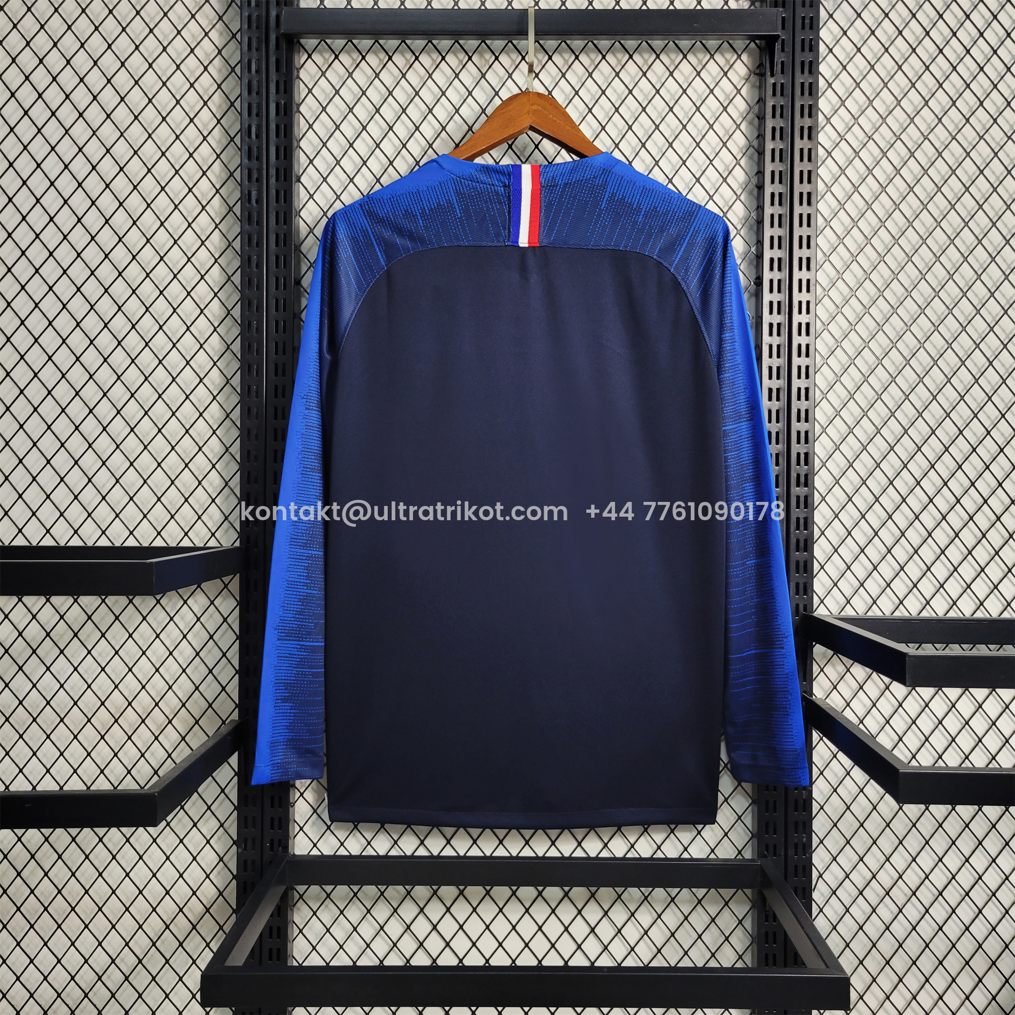 UltraTrikot-Retro France 2018 Home Stadium Long Sleeve Jersey