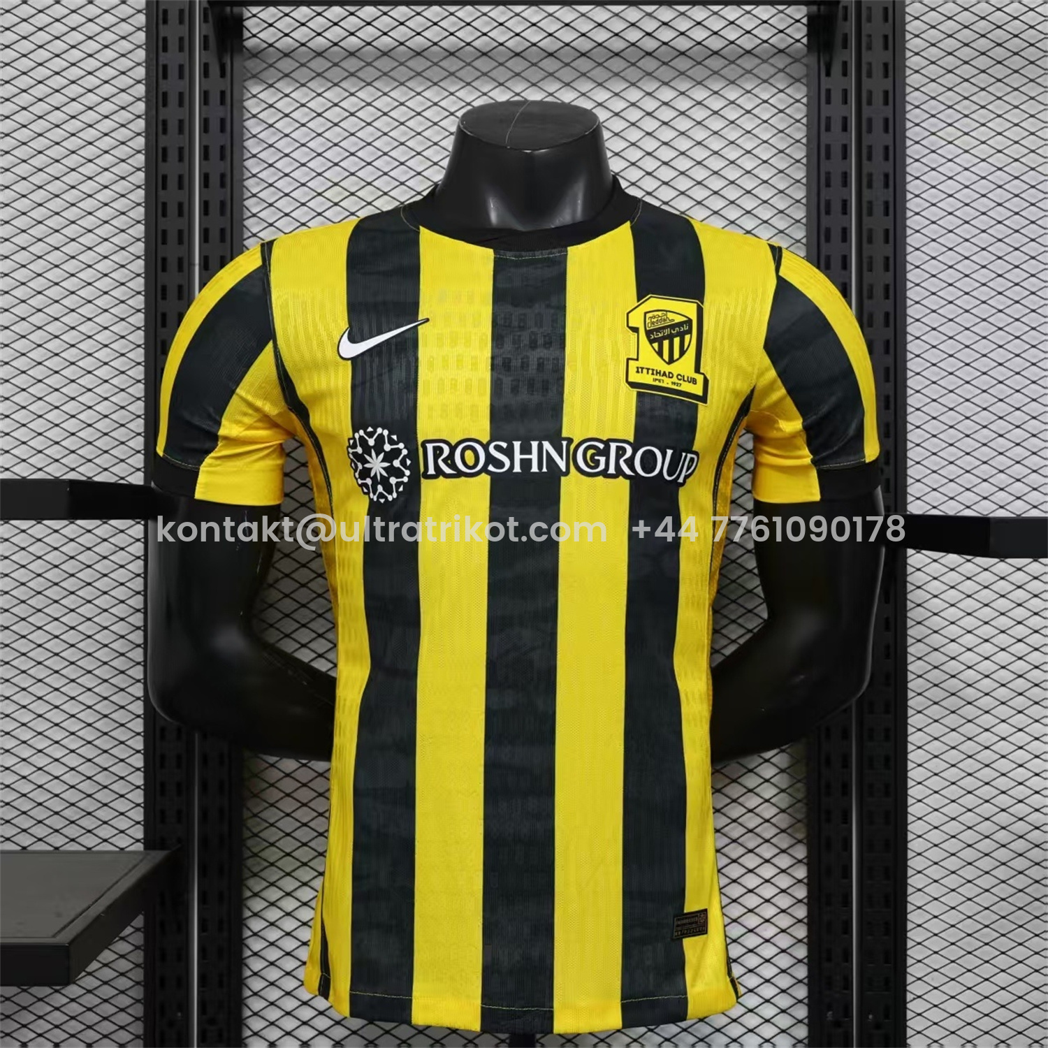 UltraTrikot-Al Ittihad Jeddah United 25-26 Home Yellow New Sponsors Jersey - Player Version