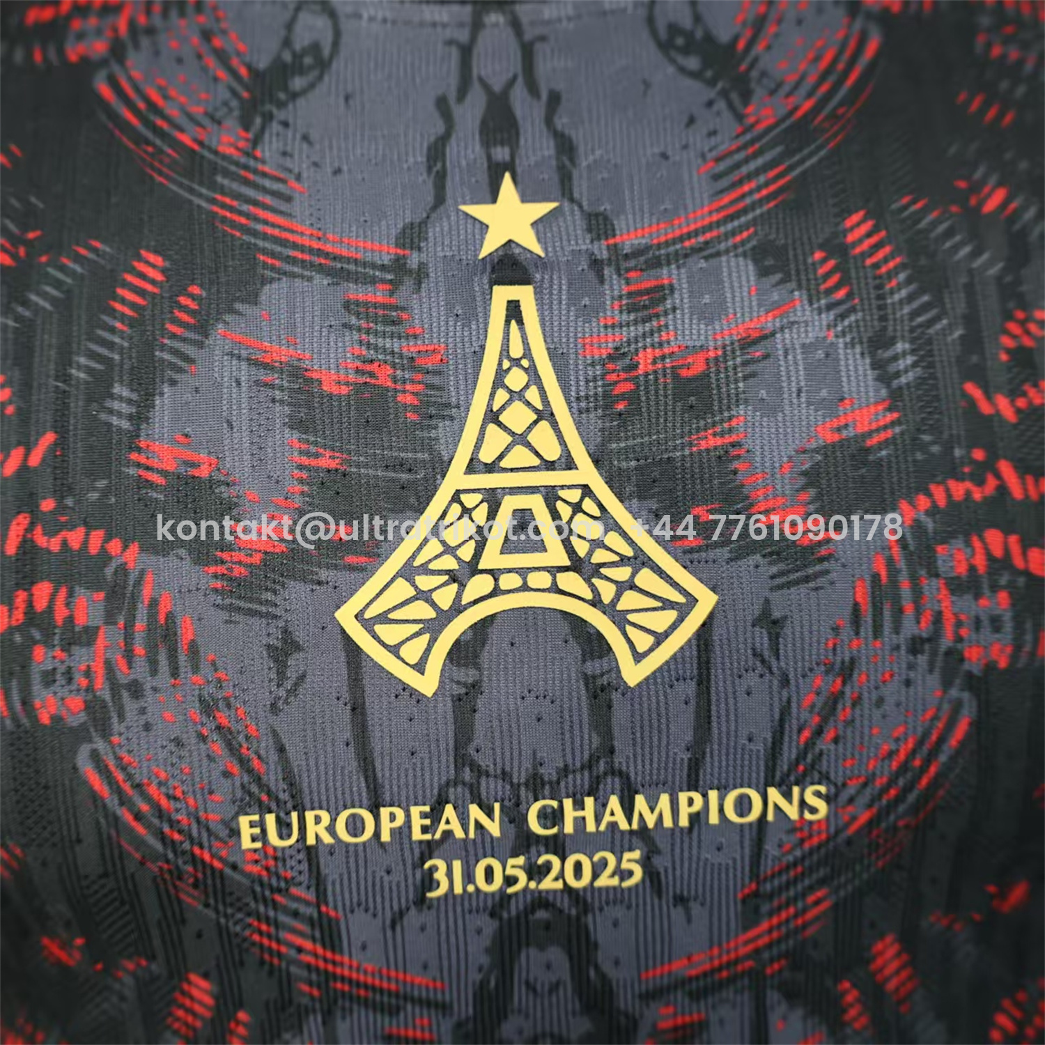 UltraTrikot-Paris Saint-Germain PSG 25-26 Champions League Commemorative Edition Black Red Eiffel Tower Jersey - Player Version