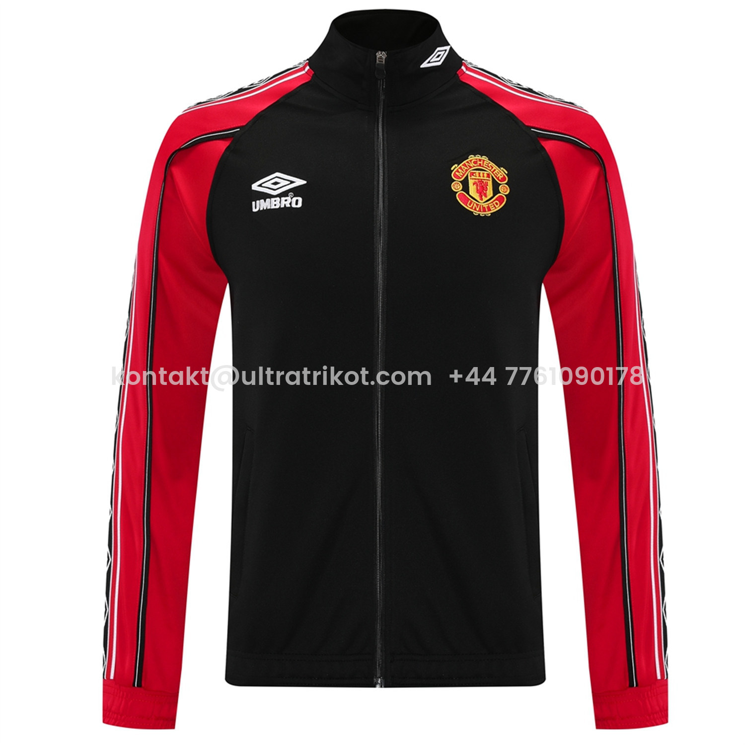 UltraTrikot-Manchester United 25-26 Throwback 98-99 Style Jacket Training Tracksuit - Black