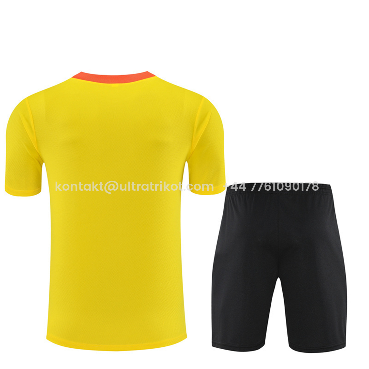 UltraTrikot-Brazil 25-26 Short-Sleeve Training Set - Yellow Top & Black Shorts