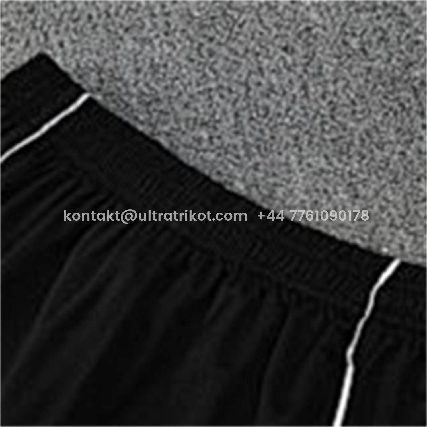 UltraTrikot-INT M.A.M 25-26 Short-Sleeve Training Set - Light Grey Stripes Black Top & Black Shorts