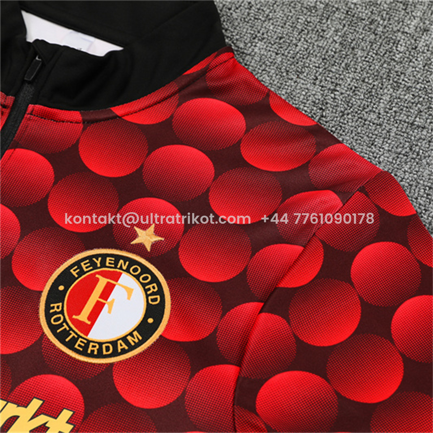 UltraTrikot-Feyenoord 25-26 Long Sleeve Training Set - Red Top & Black Pants