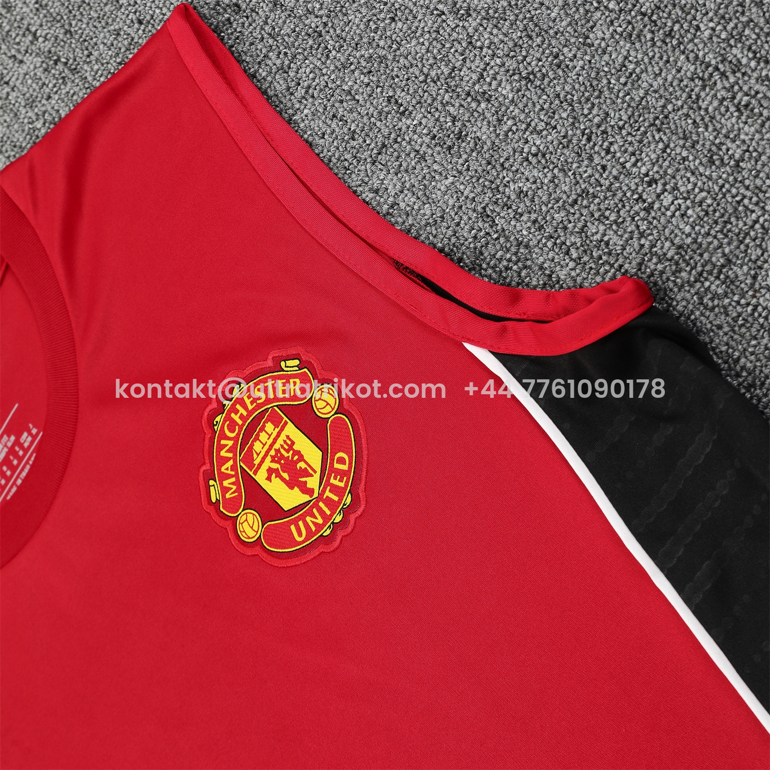 UltraTrikot-Manchester United 25-26 Vest Training Set - Pure Red Vest & Black Shorts