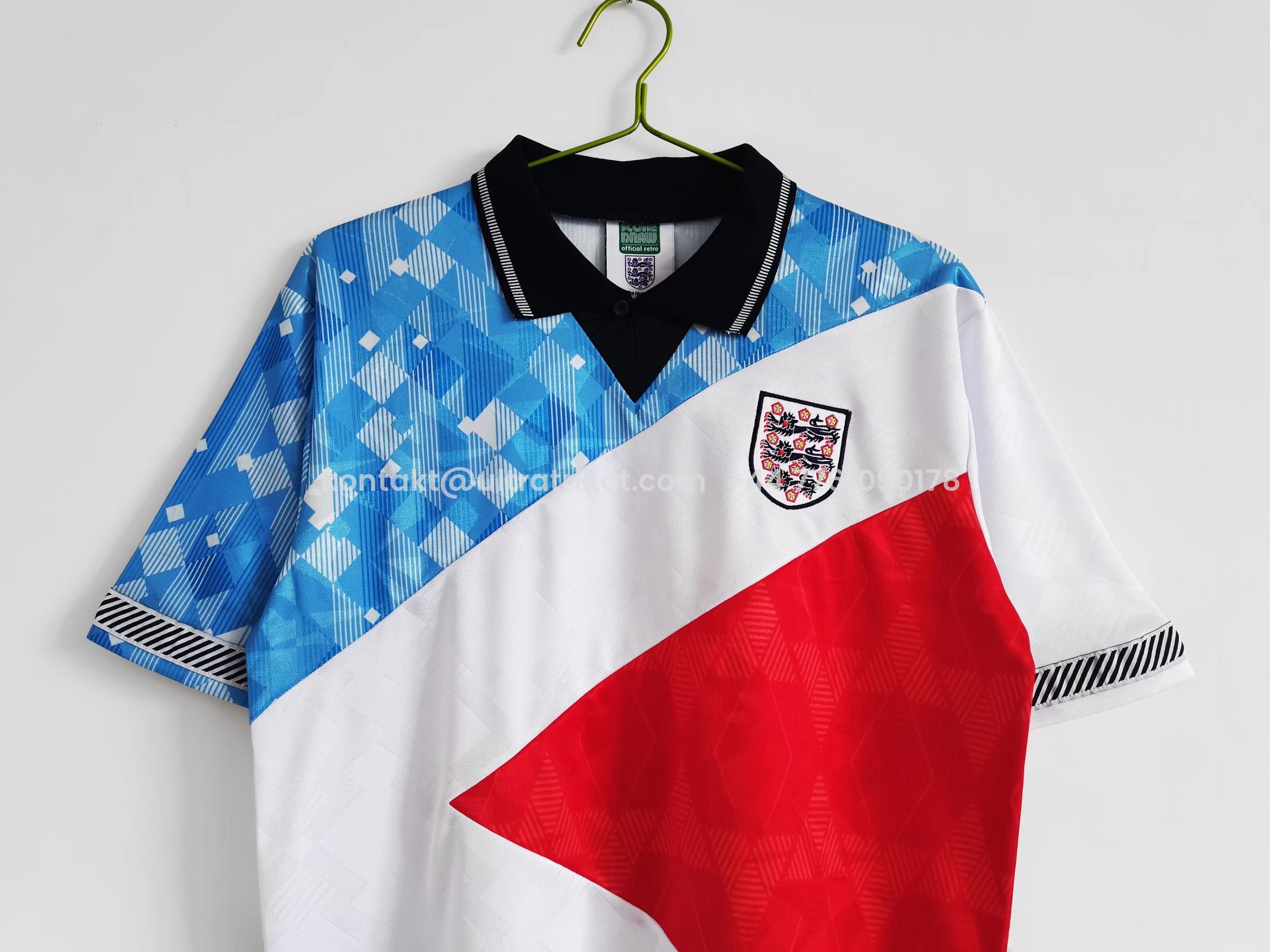 UltraTrikot-Retro England 1990 Three Color Jersey